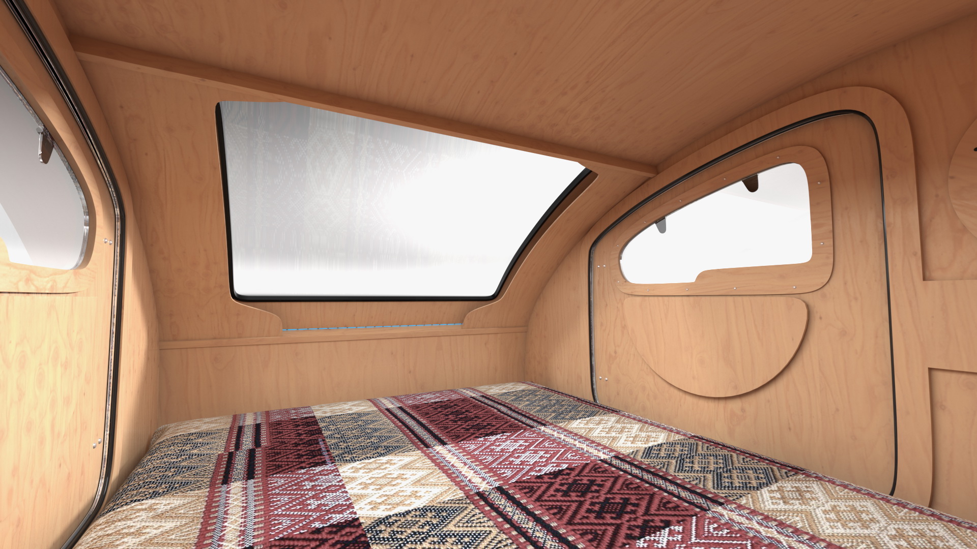 3D Teardrop Camping Trailer with Wheel Chock