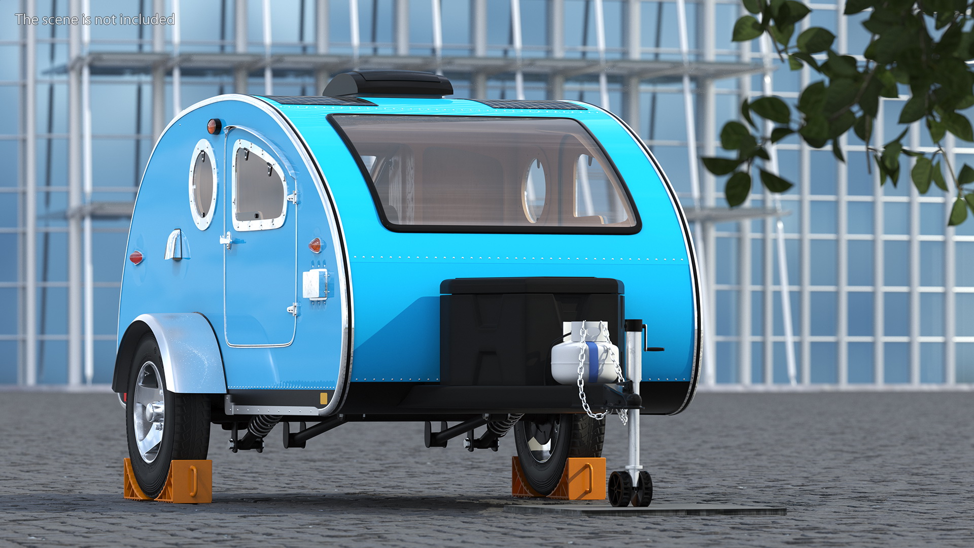 3D Teardrop Camping Trailer with Wheel Chock