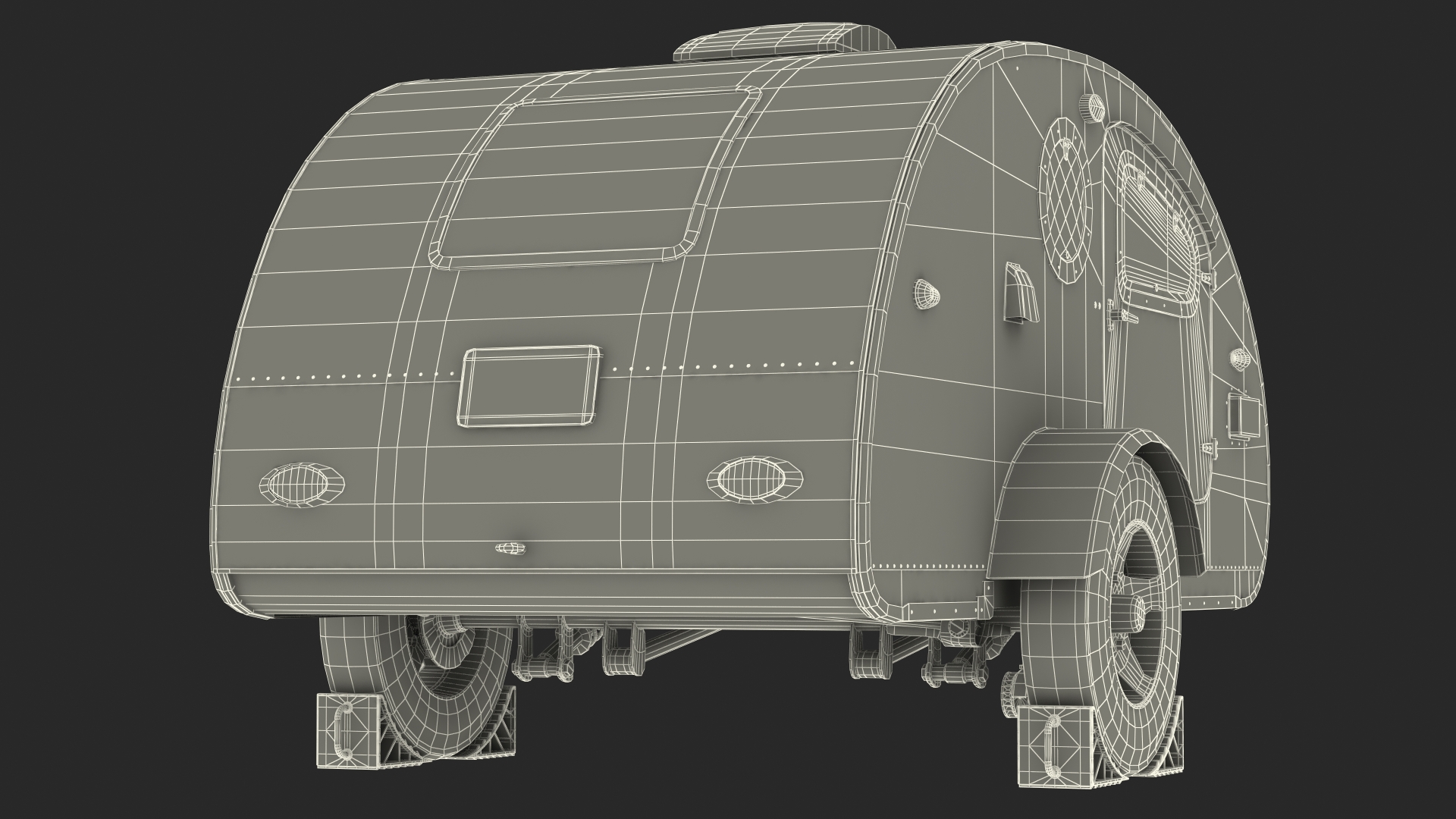 3D Teardrop Camping Trailer with Wheel Chock