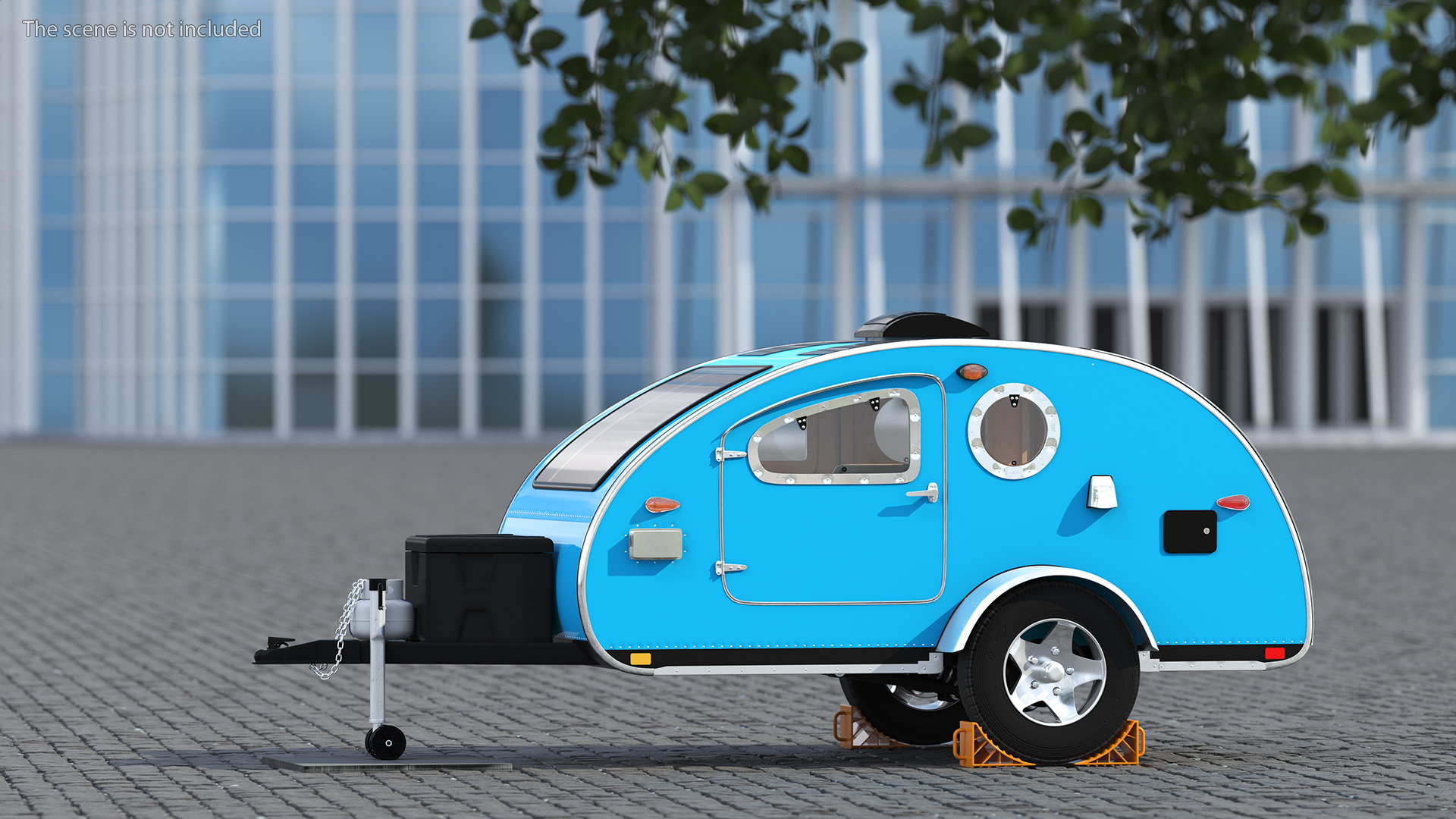 3D Teardrop Camping Trailer with Wheel Chock