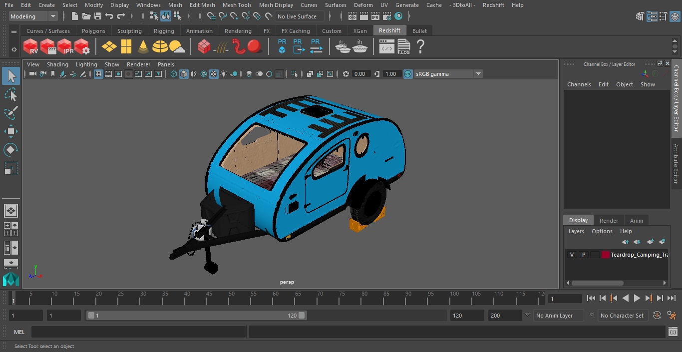 3D Teardrop Camping Trailer with Wheel Chock