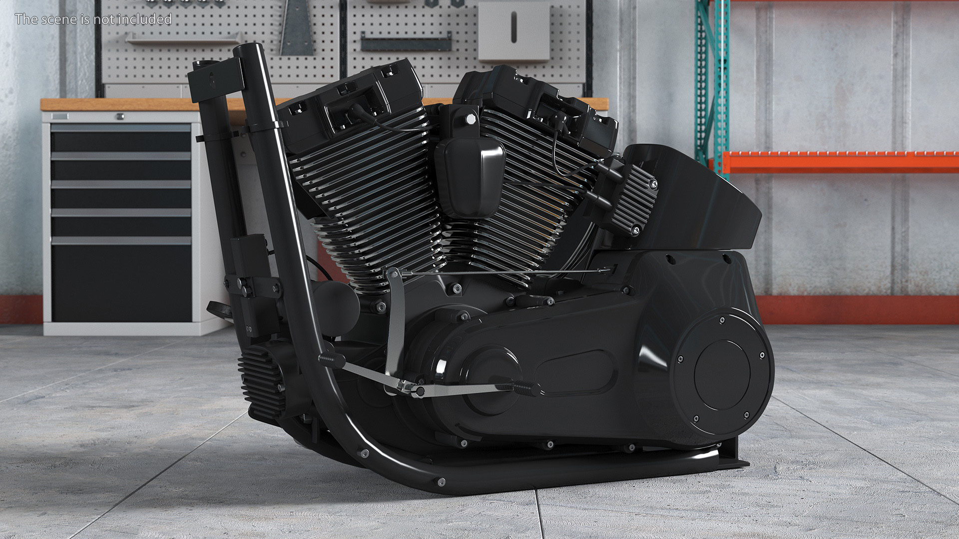 V-Twin Motorcycle Engine 3D model