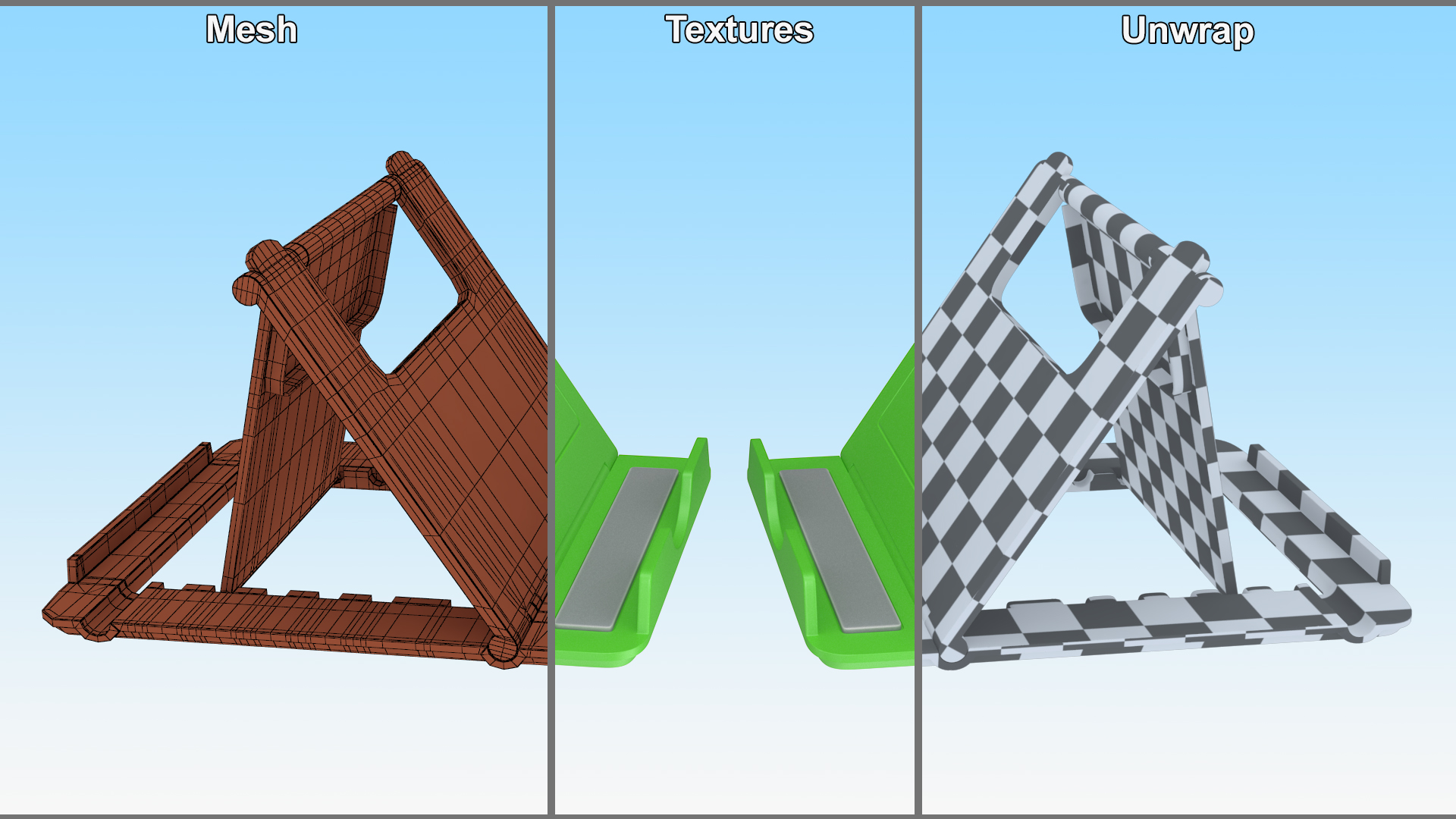 3D Stand for Phone Holder Green With Adjustable Tilt Angle Desktop model