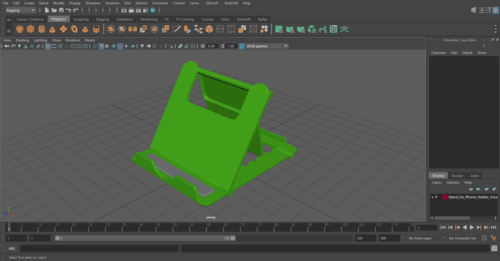 3D Stand for Phone Holder Green With Adjustable Tilt Angle Desktop model