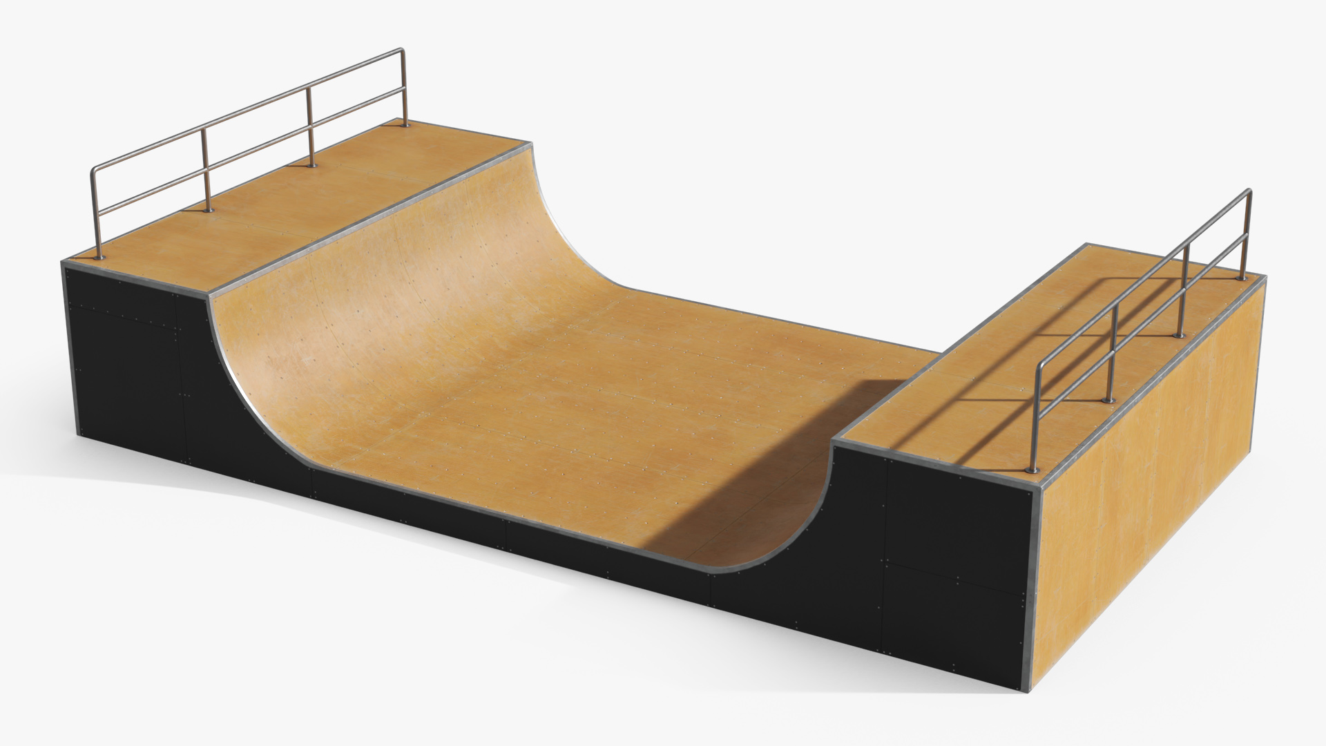Skateboard Halfpipe Ramp with Railings - view 2