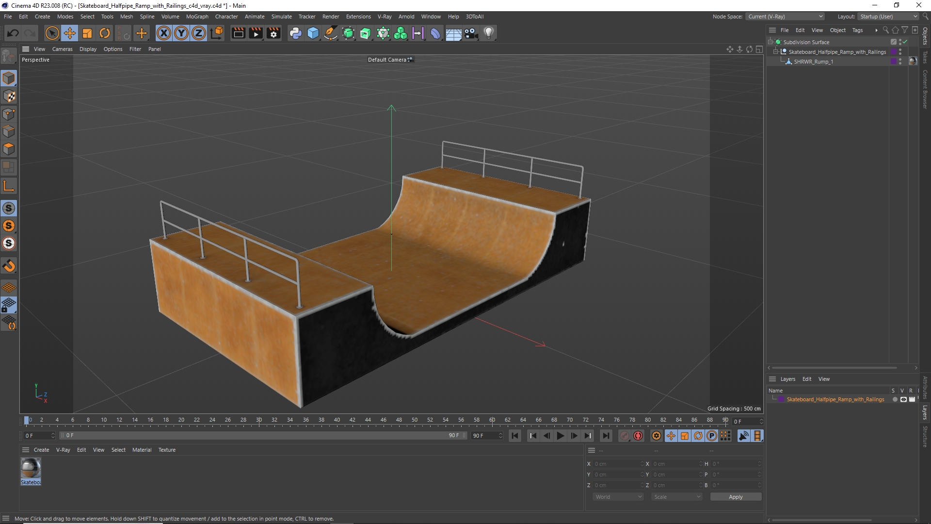 Skateboard Halfpipe Ramp with Railings - view 12