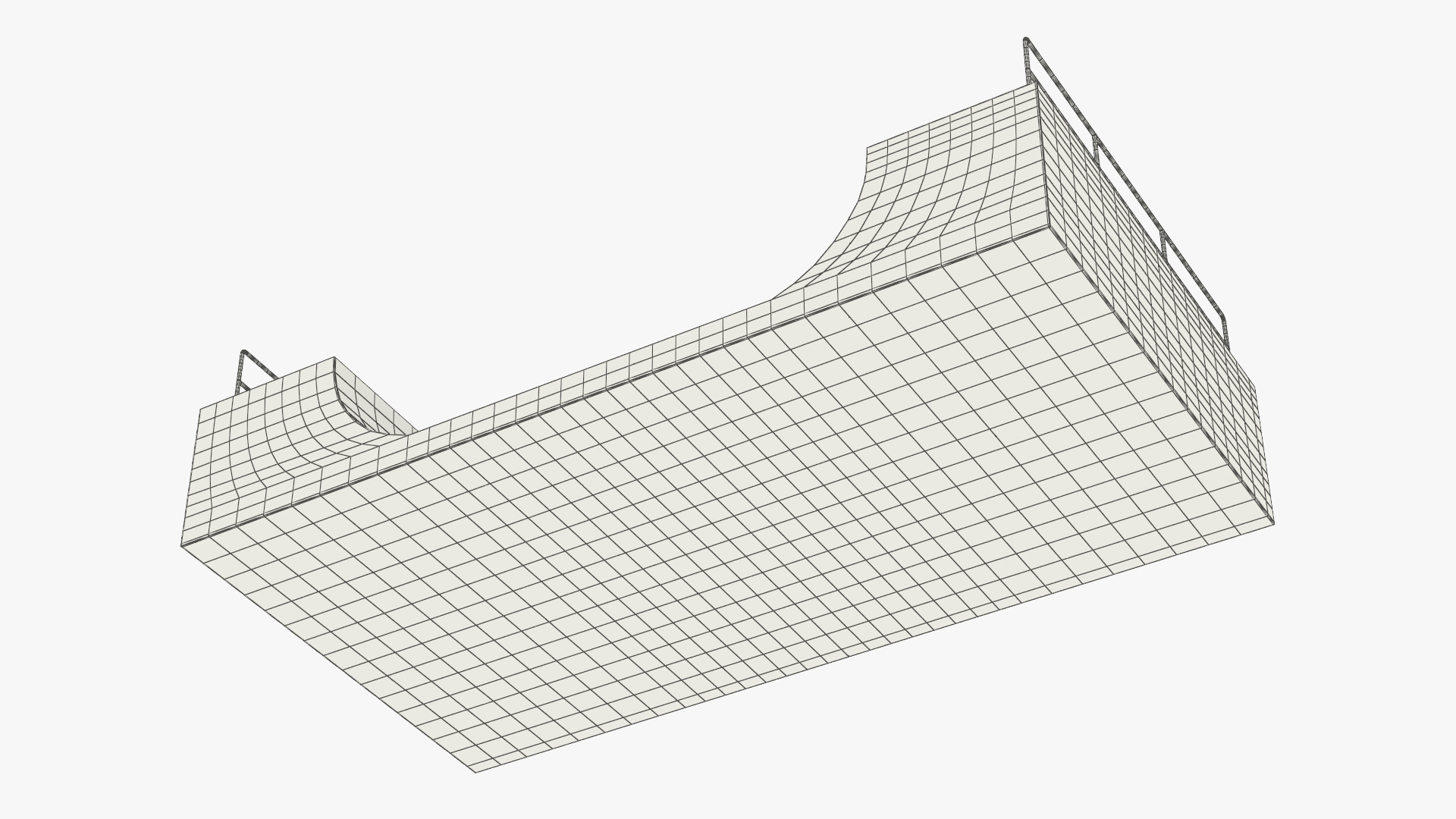 Skateboard Halfpipe Ramp with Railings - view 8