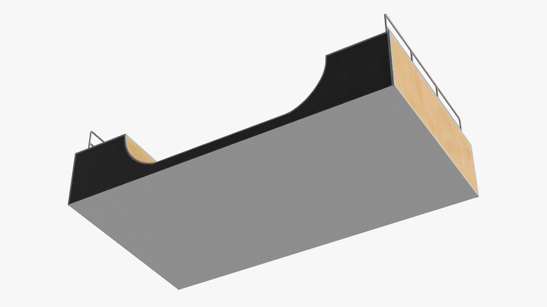 Skateboard Halfpipe Ramp with Railings - view 5