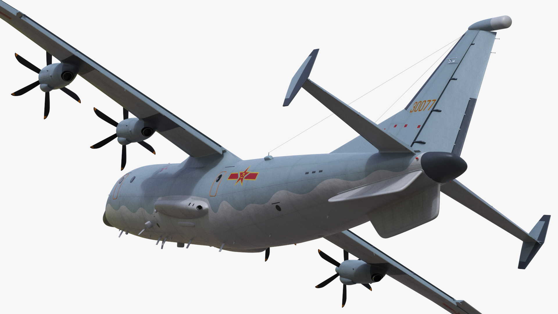 3D Medium Military Transport Aircraft Shaanxi Y 9 Rigged model