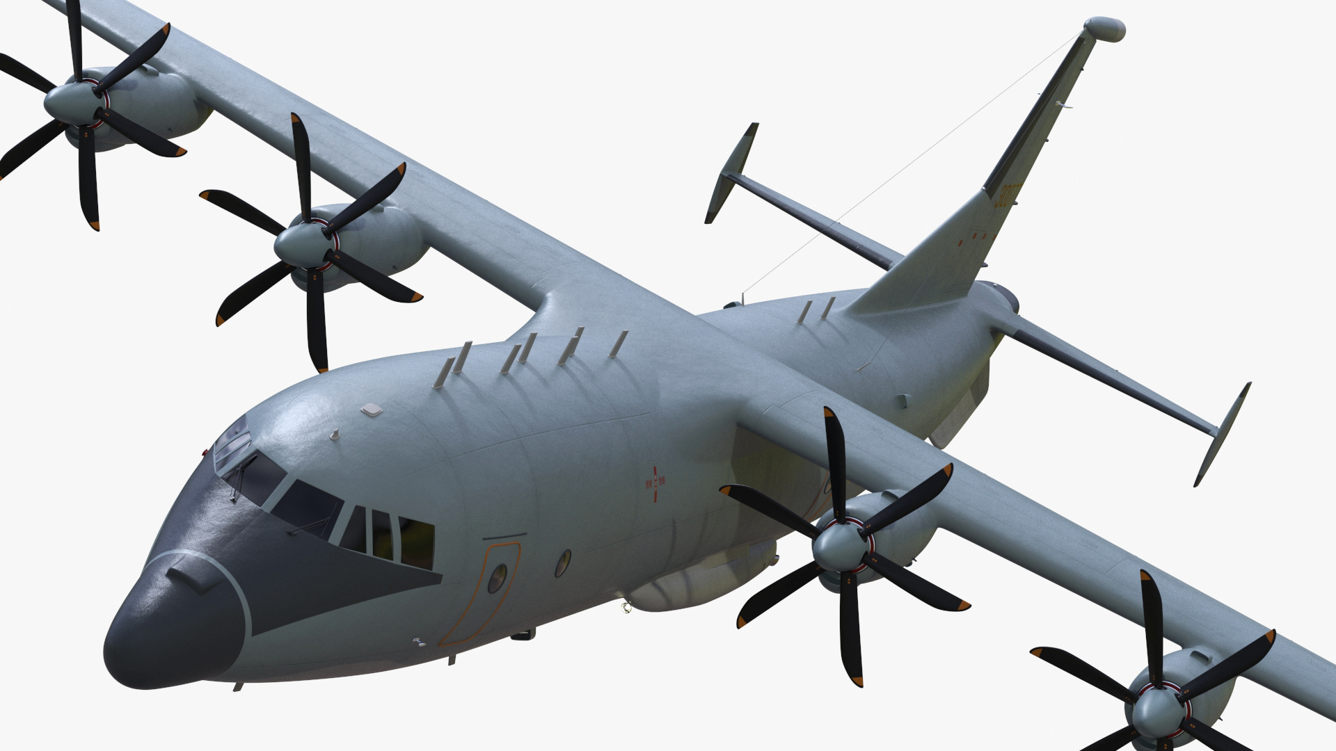 3D Medium Military Transport Aircraft Shaanxi Y 9 Rigged model