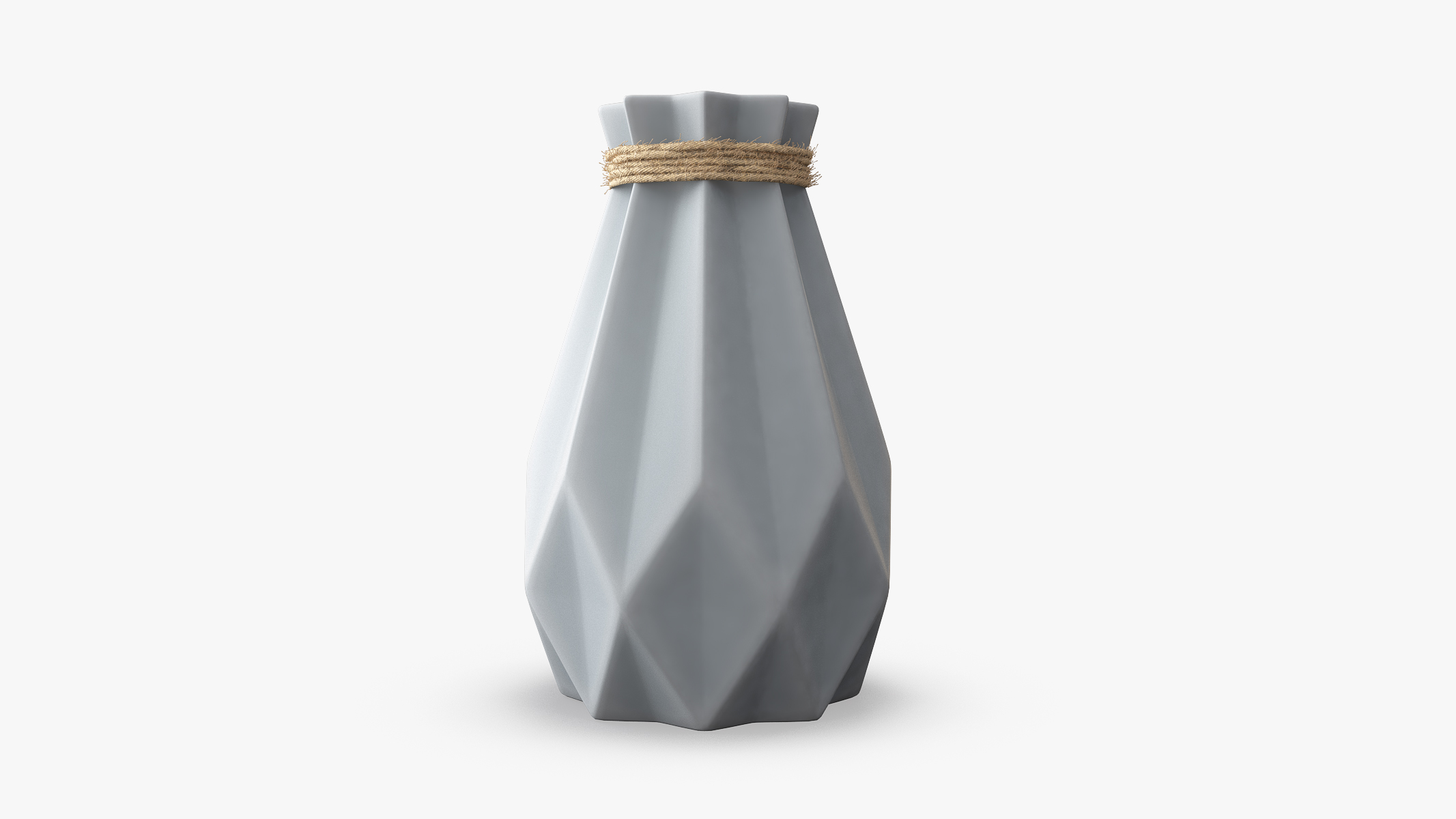 3D Diamond shape Vase with Camelia Flower model