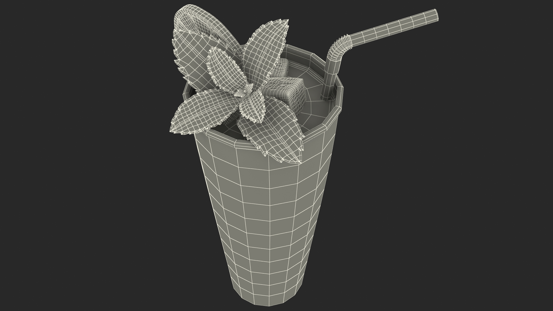 Glass of Mojito Cocktail 3D model
