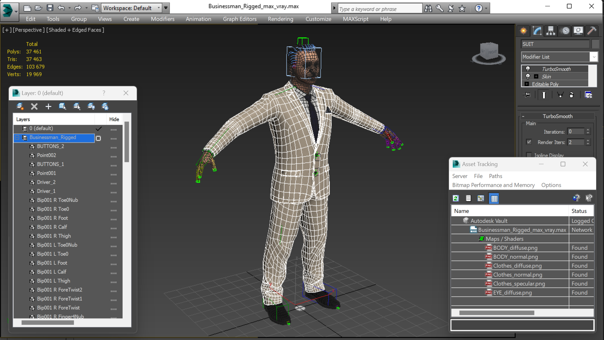 3D Businessman Rigged model