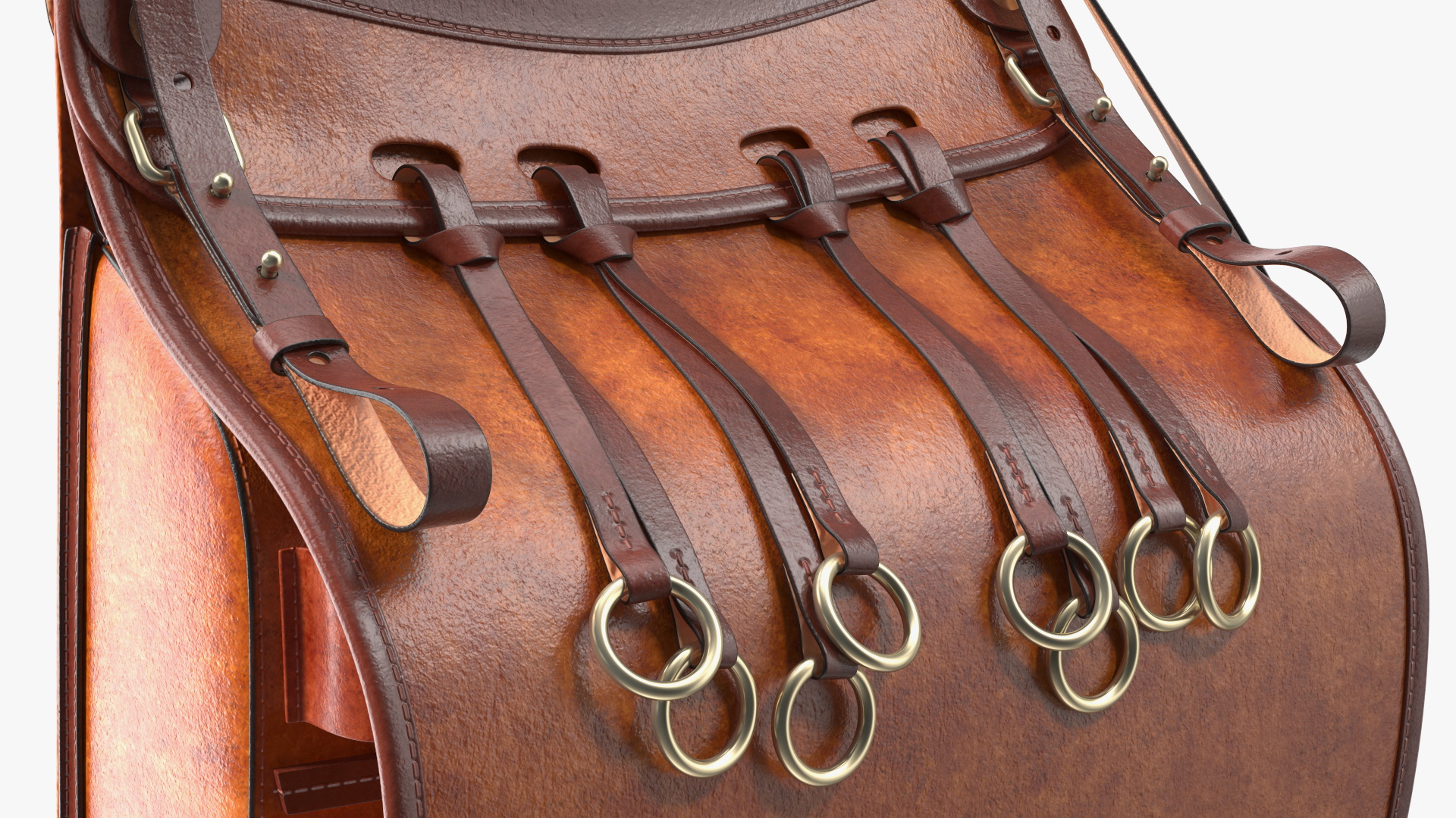 Brown Leather Hunting Shoulder Bag 3D model