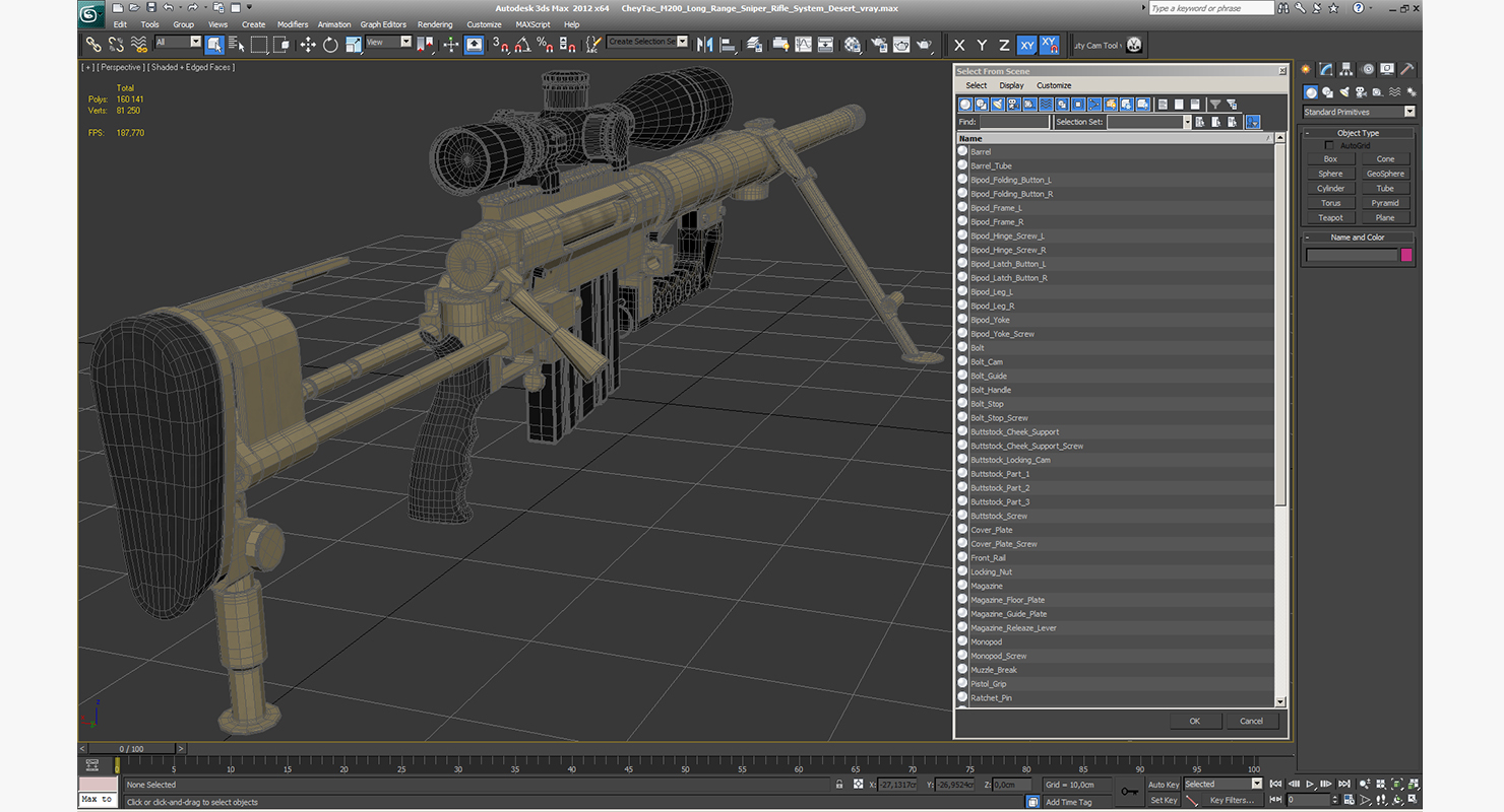 3D model CheyTac M200 Long Range Sniper Rifle System Desert