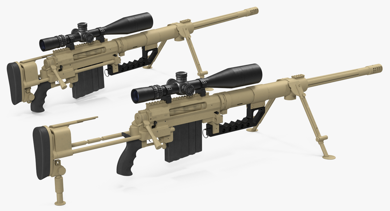 3D model CheyTac M200 Long Range Sniper Rifle System Desert