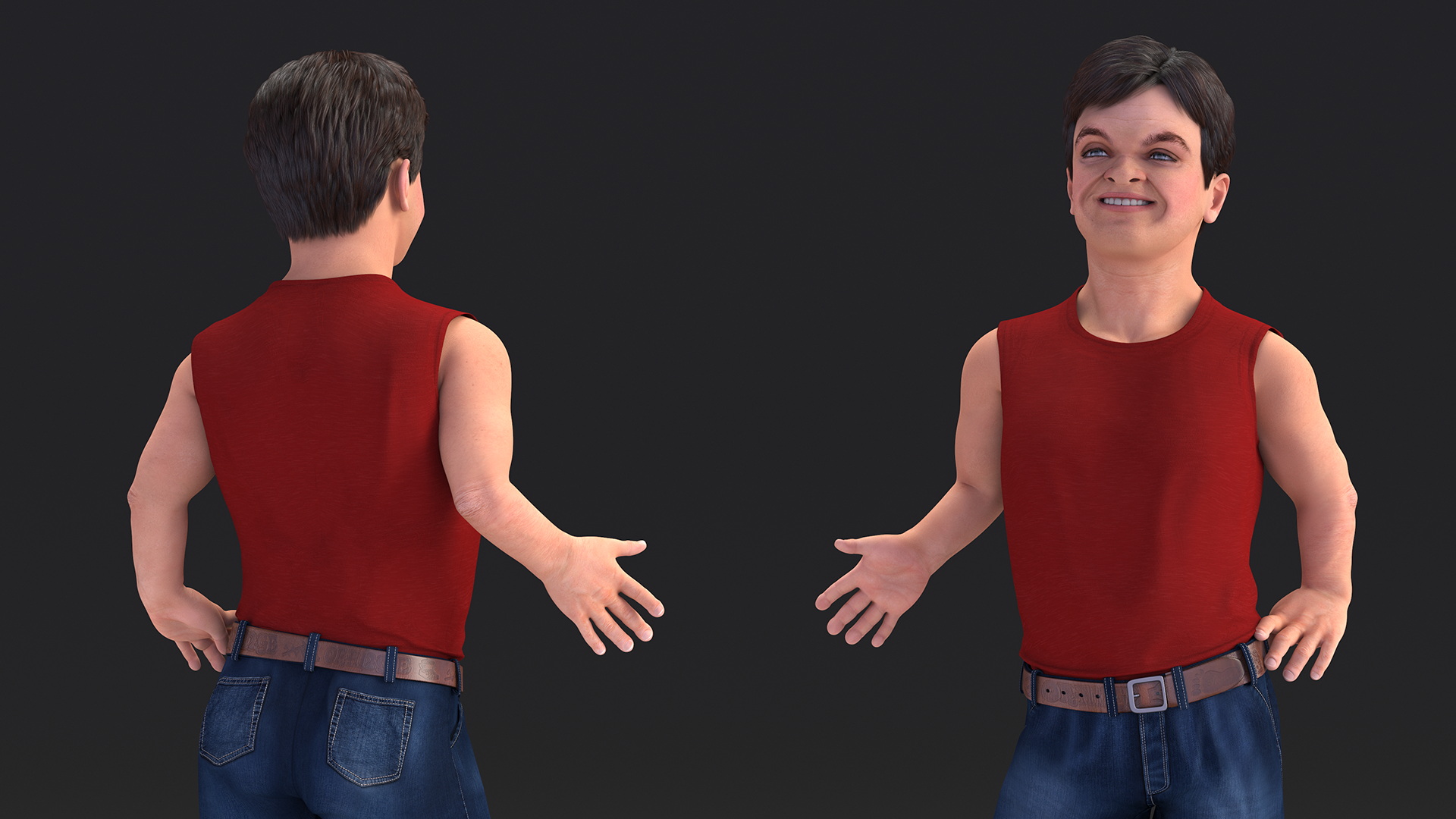 3D Happy Dwarf Man Summer Style model