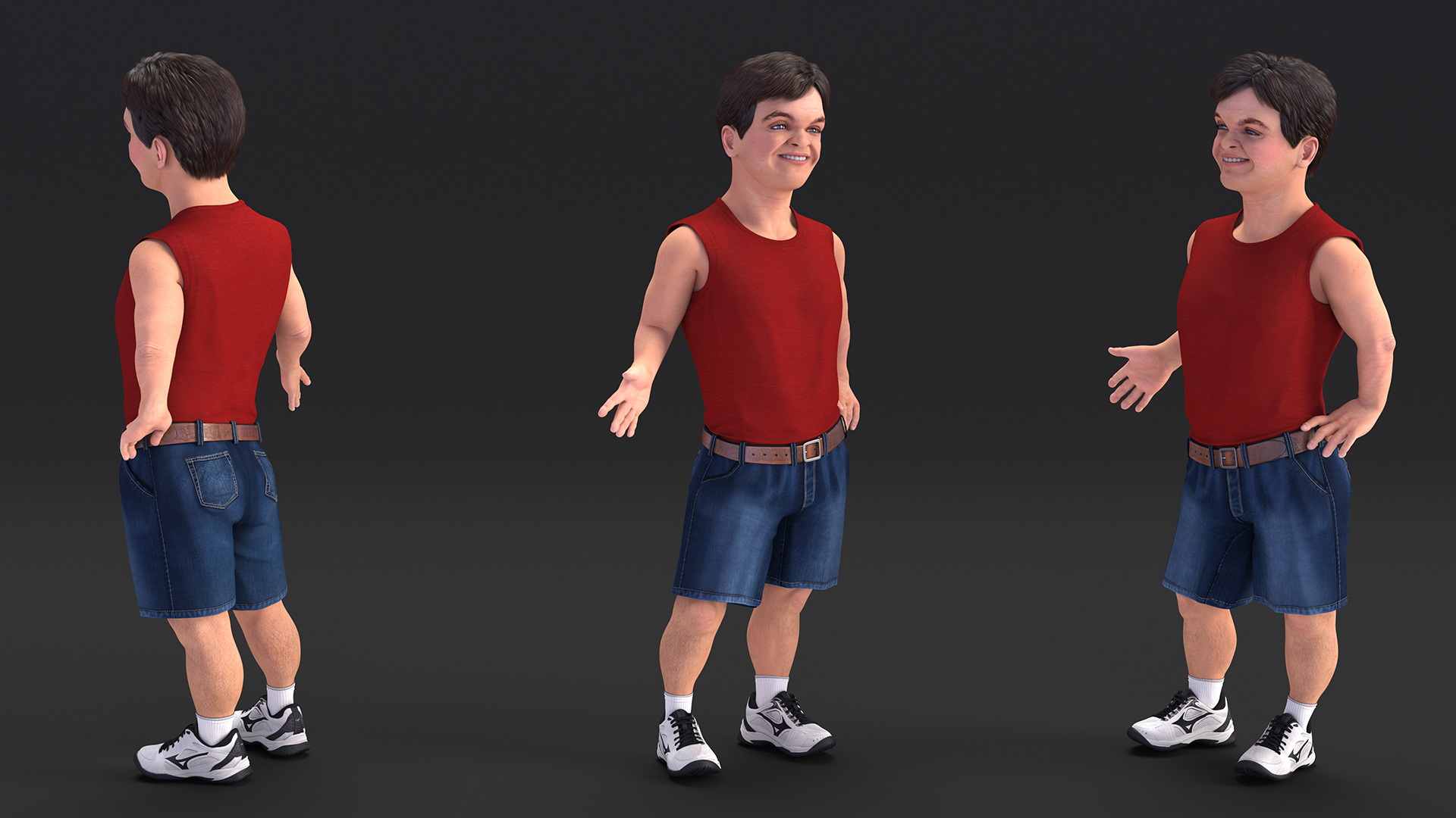 3D Happy Dwarf Man Summer Style model