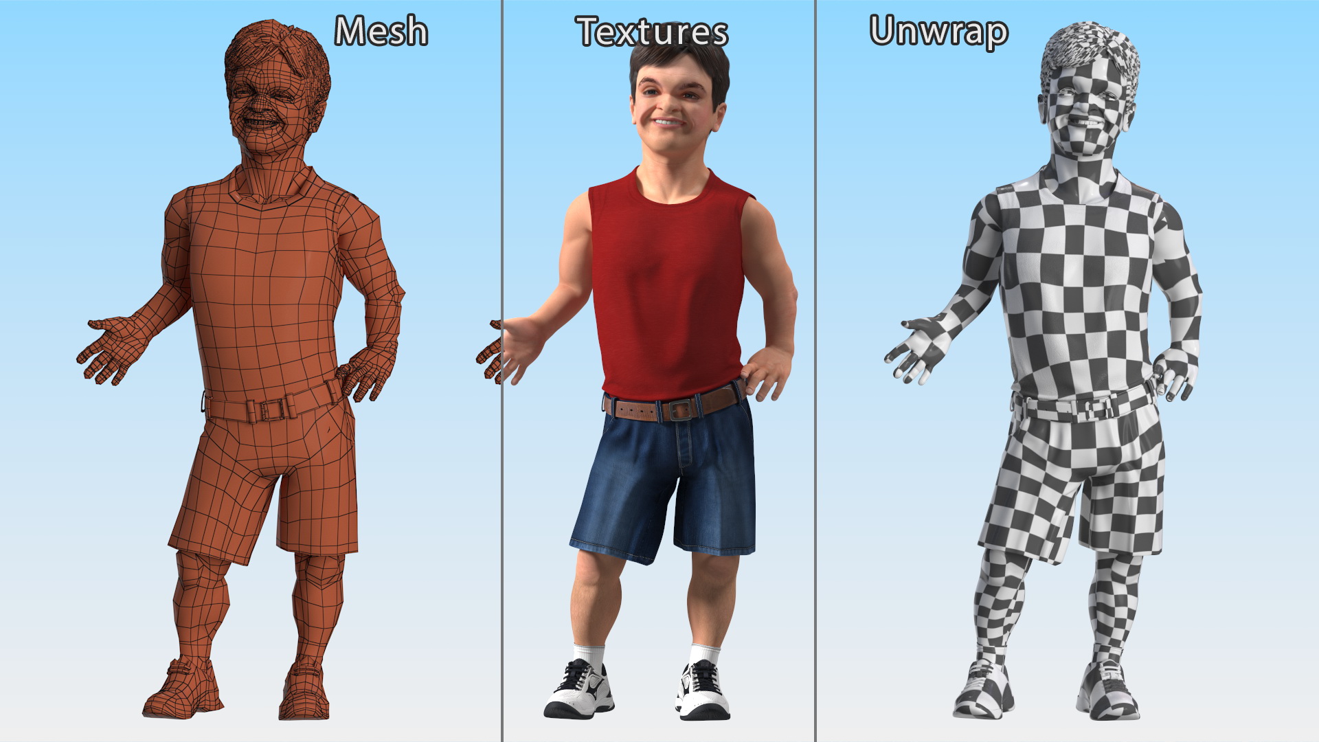 3D Happy Dwarf Man Summer Style model