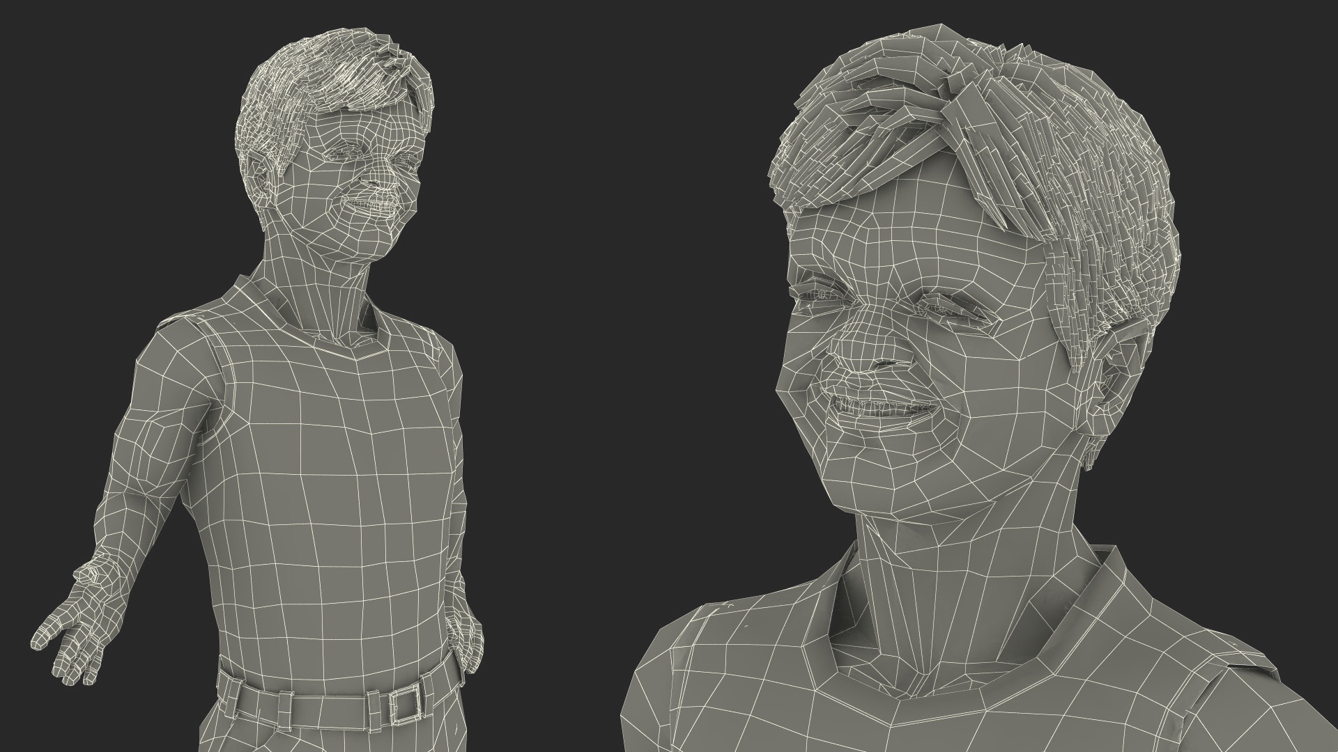 3D Happy Dwarf Man Summer Style model