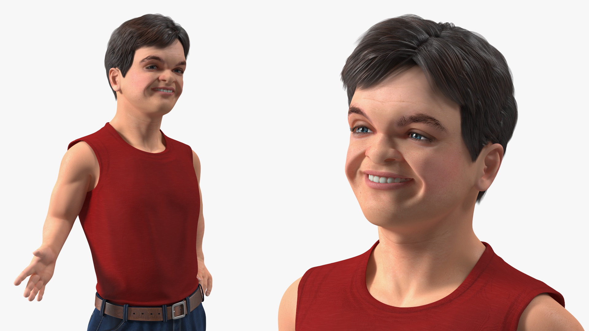 3D Happy Dwarf Man Summer Style model