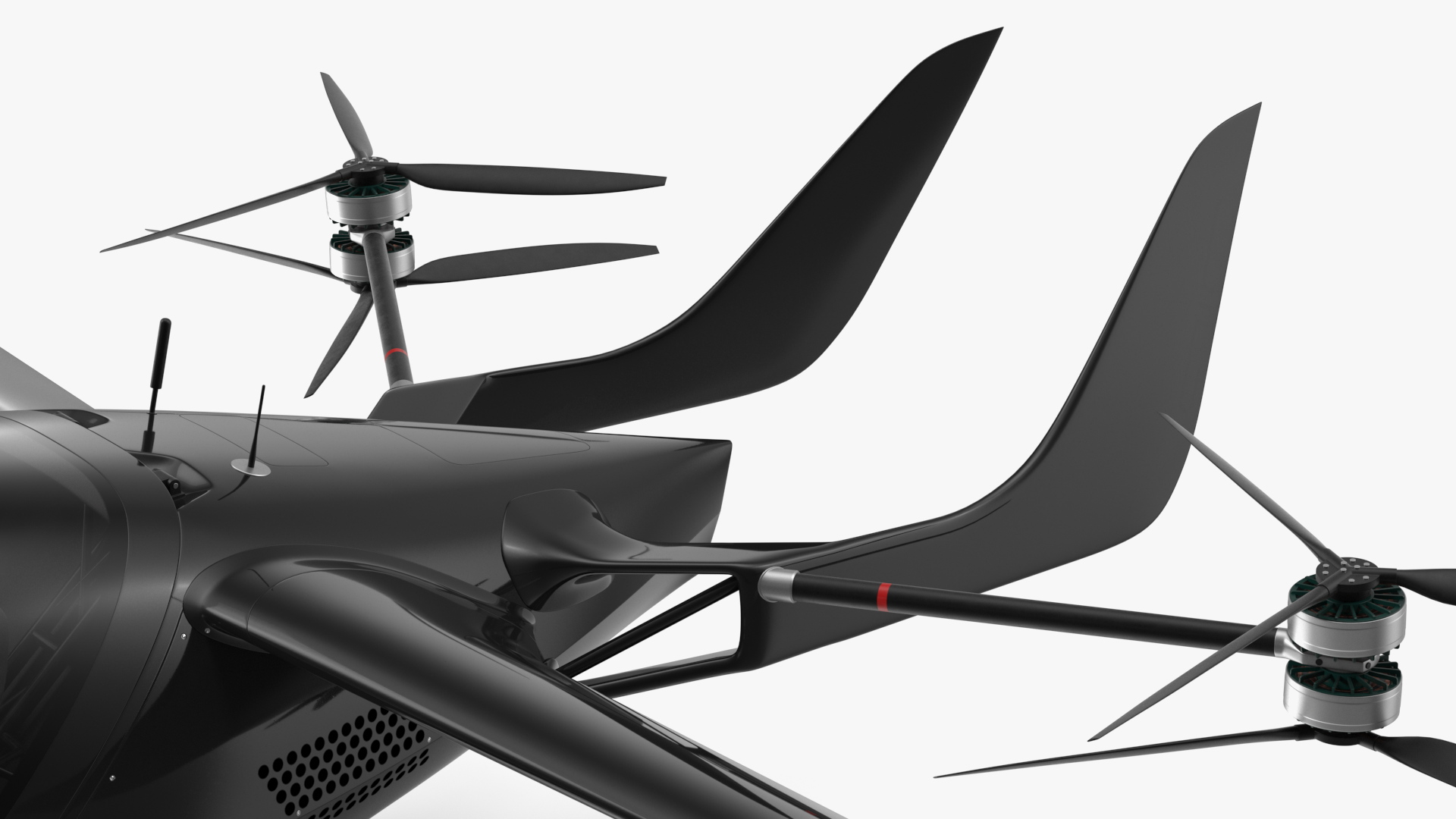 Personal Air Vehicle eVTOL Air One Black Rigged 3D
