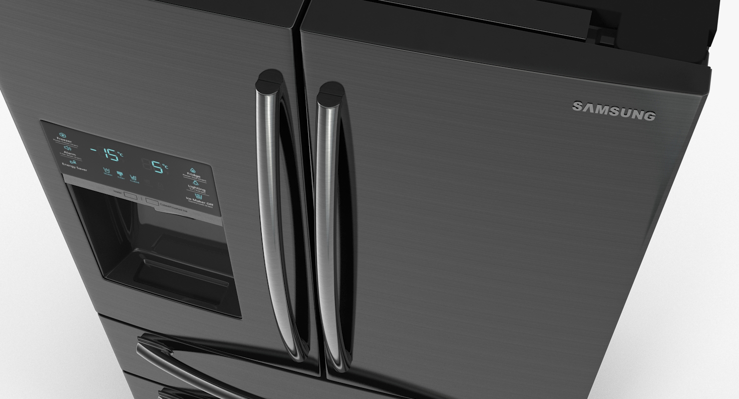 3D Samsung 4 Door Refrigerator with FlexZone Drawer model