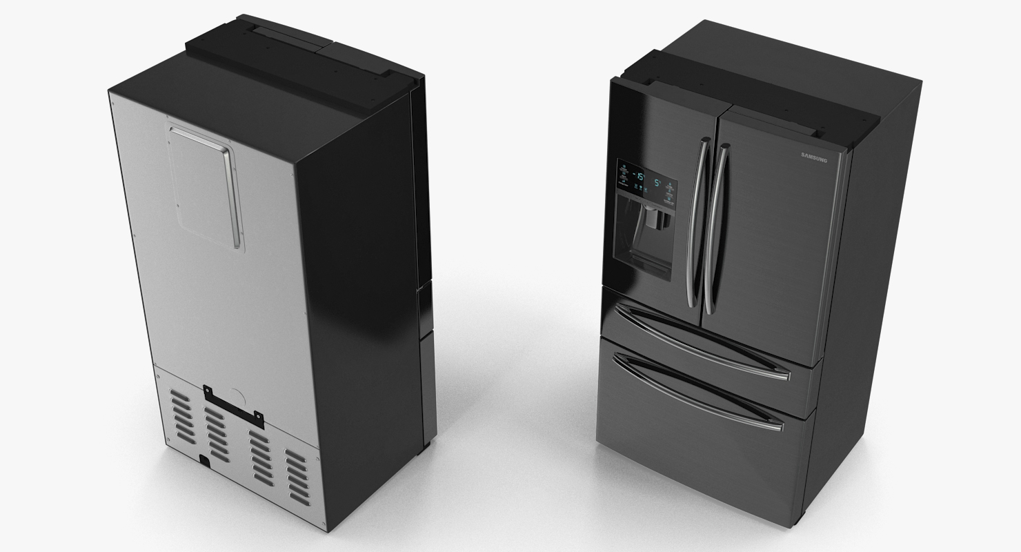 3D Samsung 4 Door Refrigerator with FlexZone Drawer model