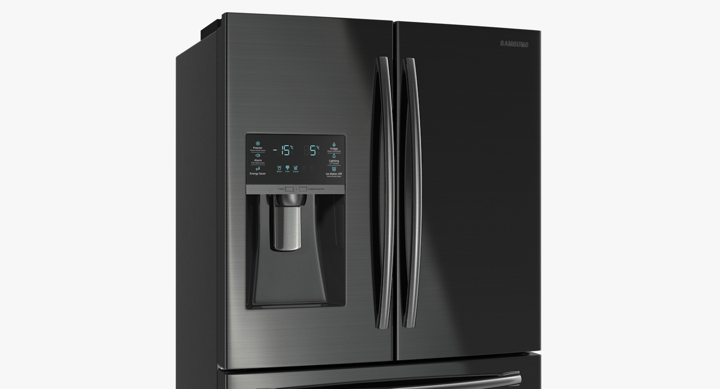 3D Samsung 4 Door Refrigerator with FlexZone Drawer model