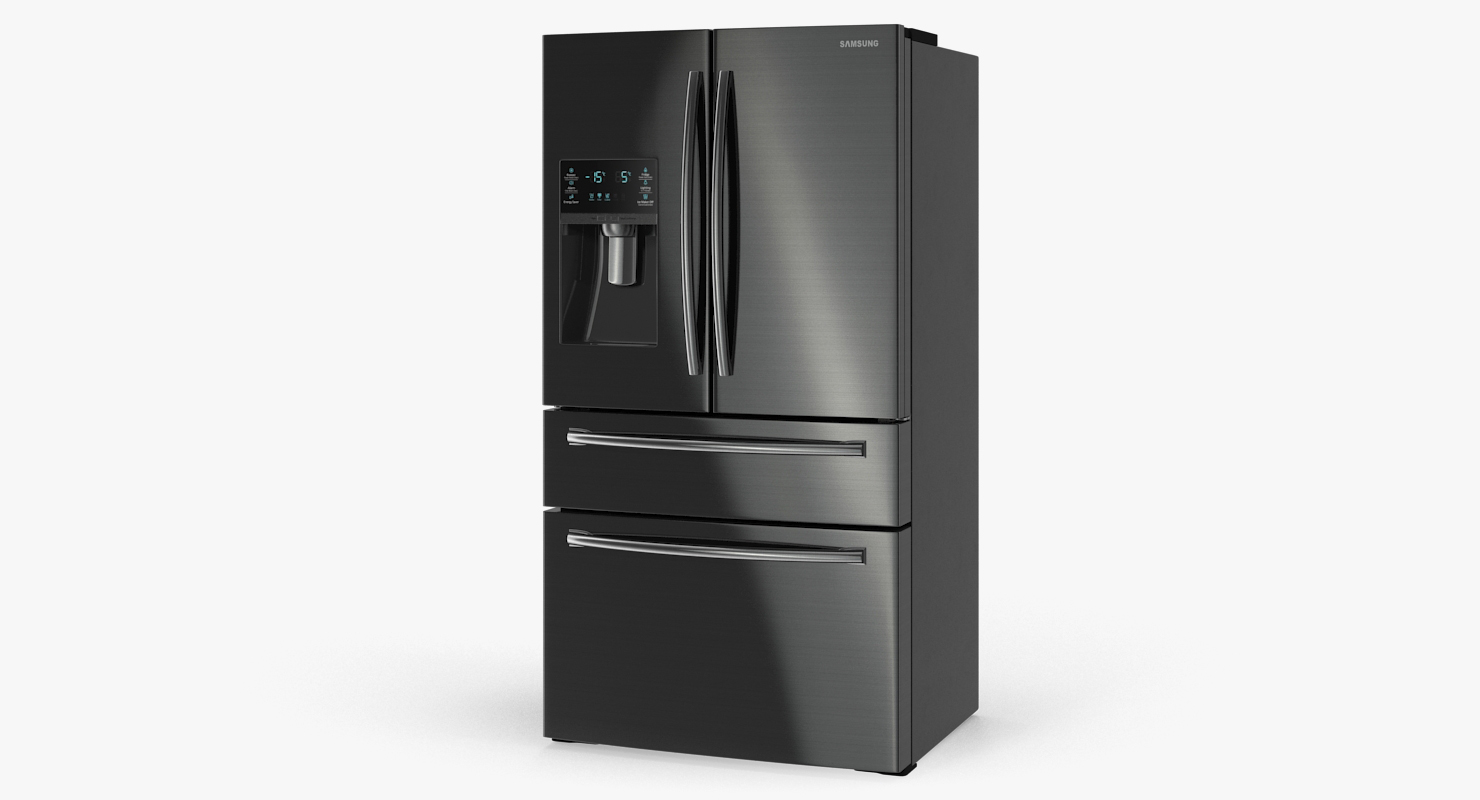 3D Samsung 4 Door Refrigerator with FlexZone Drawer model