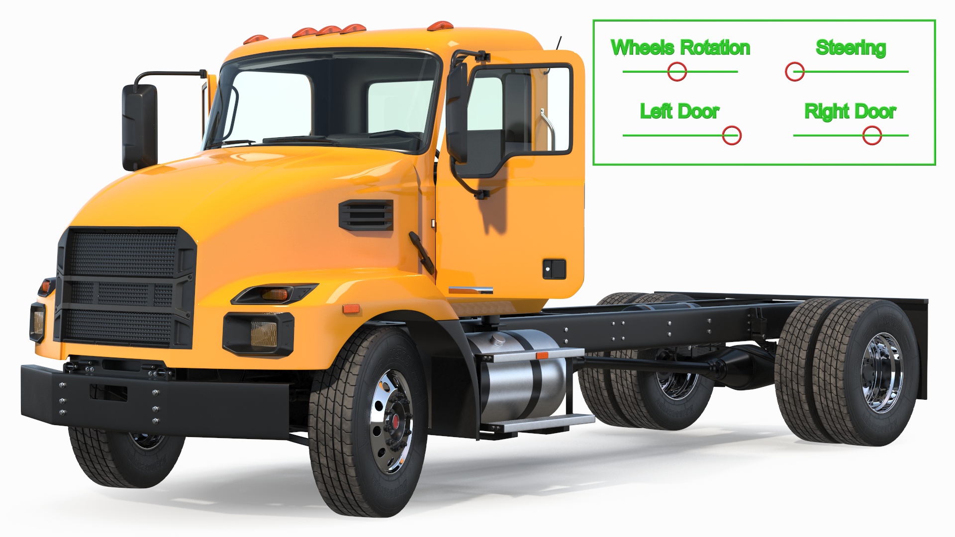 Medium-Duty Truck Rigged 3D model