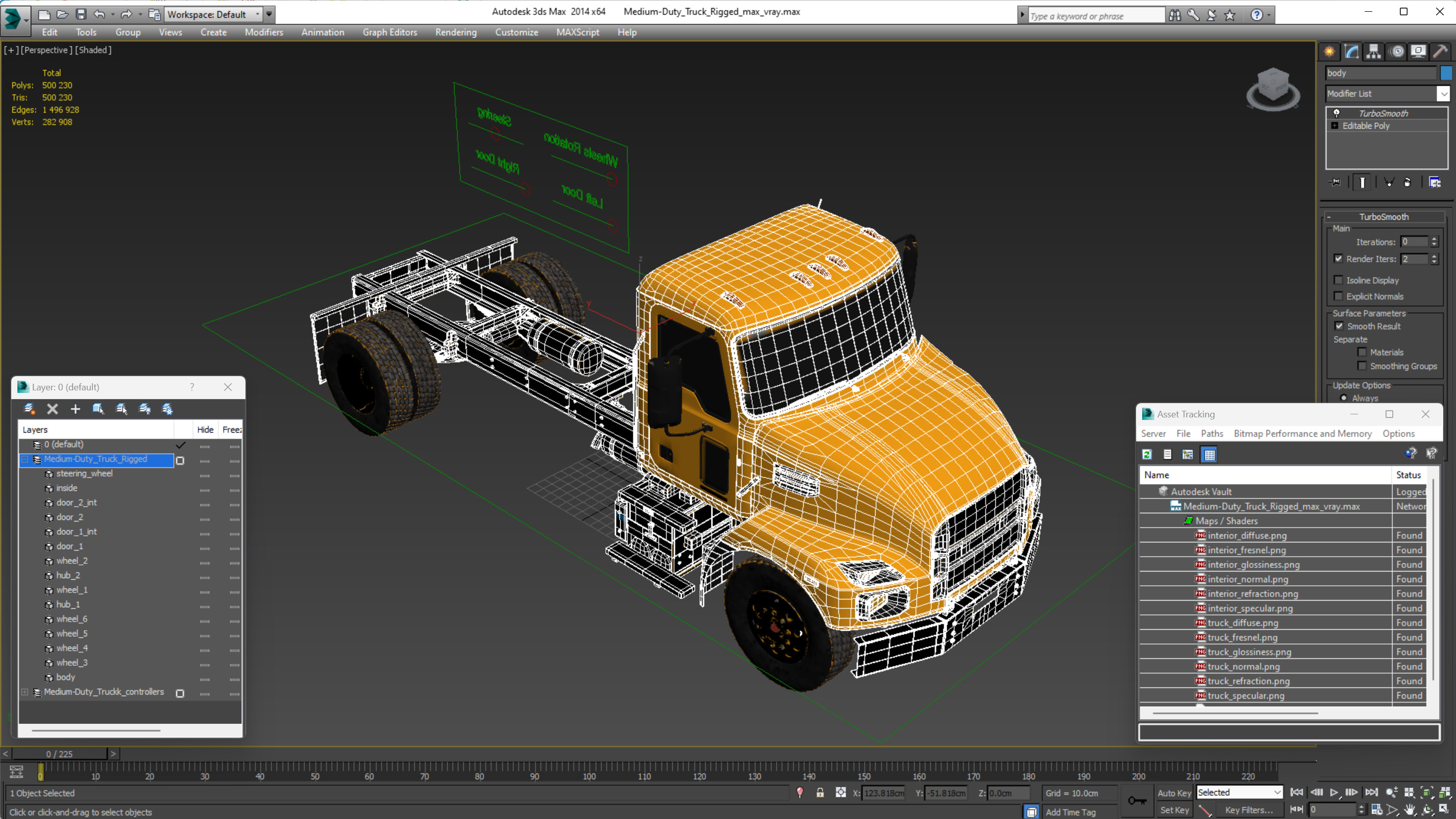 Medium-Duty Truck Rigged 3D model