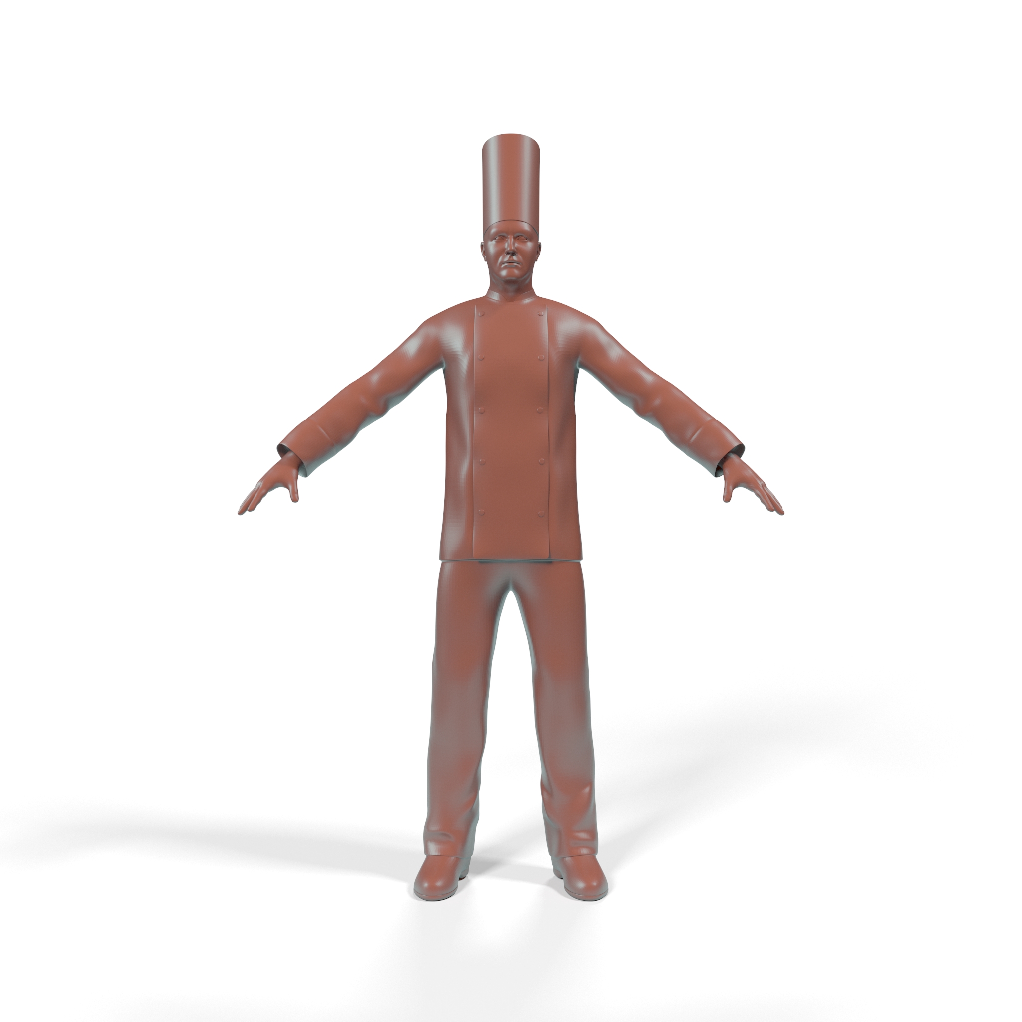 Chef A-Pose for 3D Print 3D model