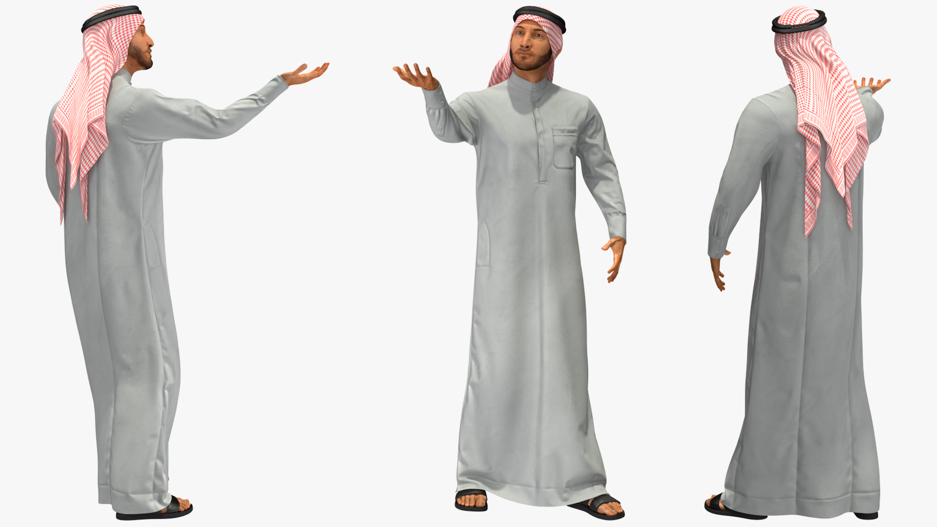 3D Arab Man with Camel on Desert Fur model