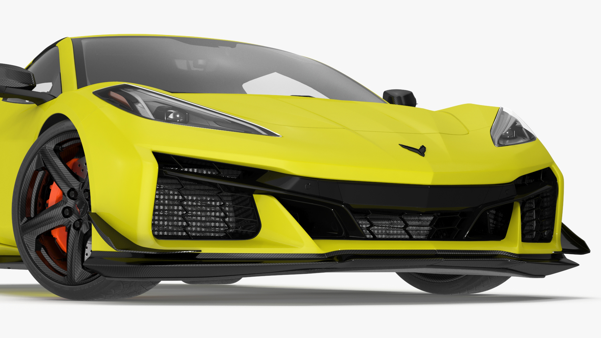 3D Yellow Chevy Corvette Z0 2023 Coupe Rigged for Maya