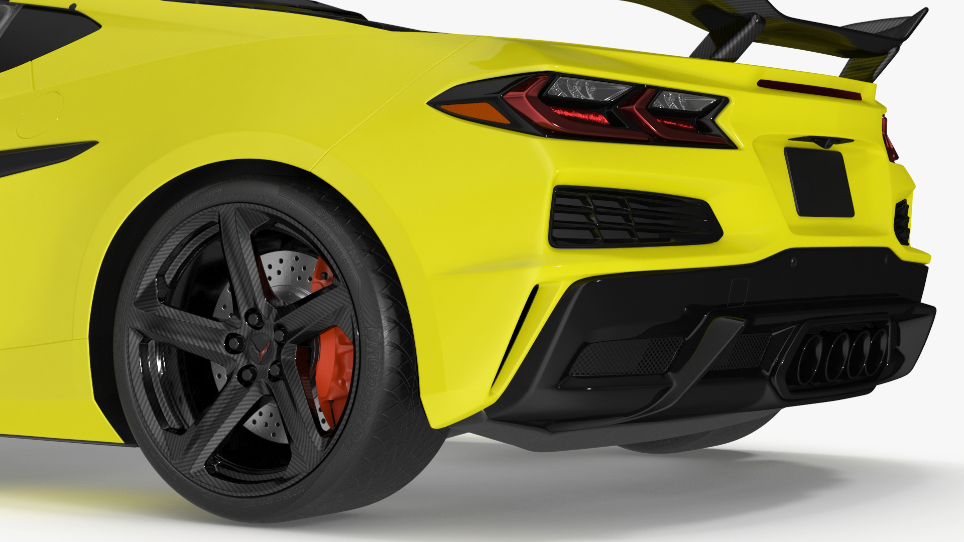 3D Yellow Chevy Corvette Z0 2023 Coupe Rigged for Maya