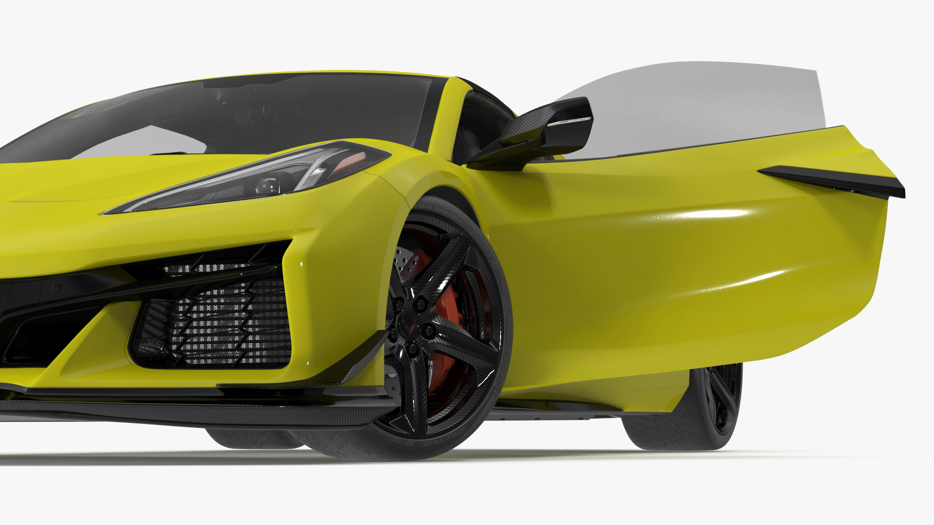 3D Yellow Chevy Corvette Z0 2023 Coupe Rigged for Maya