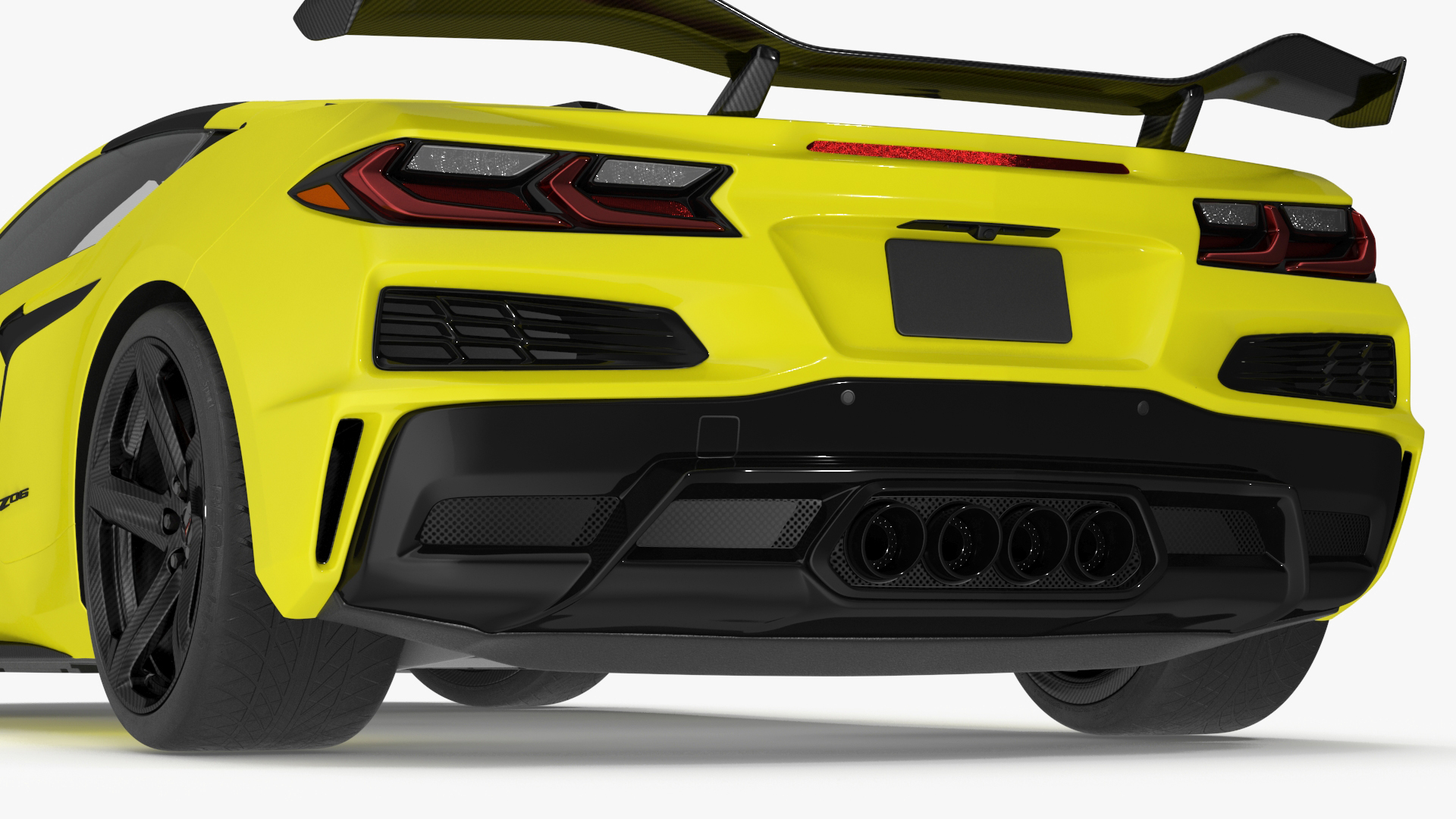 3D Yellow Chevy Corvette Z0 2023 Coupe Rigged for Maya
