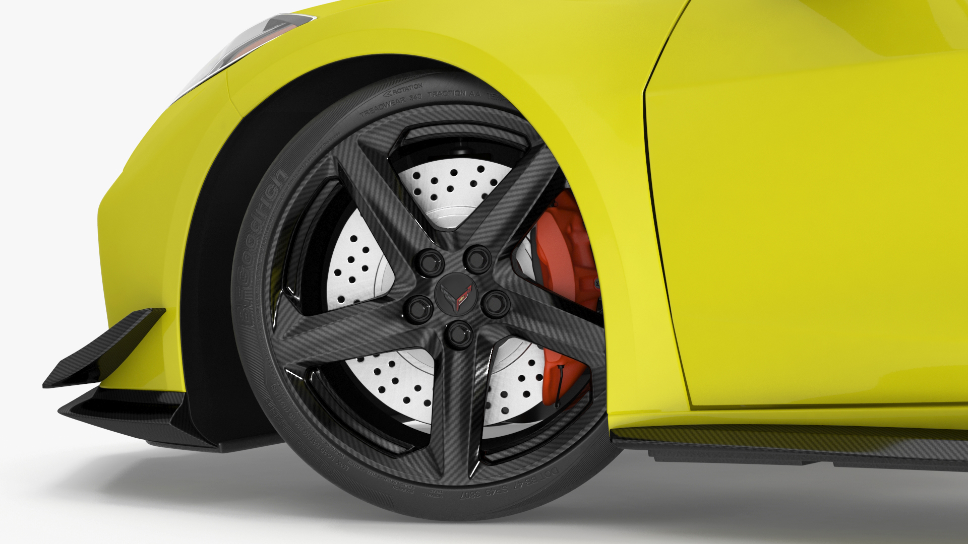 3D Yellow Chevy Corvette Z0 2023 Coupe Rigged for Maya