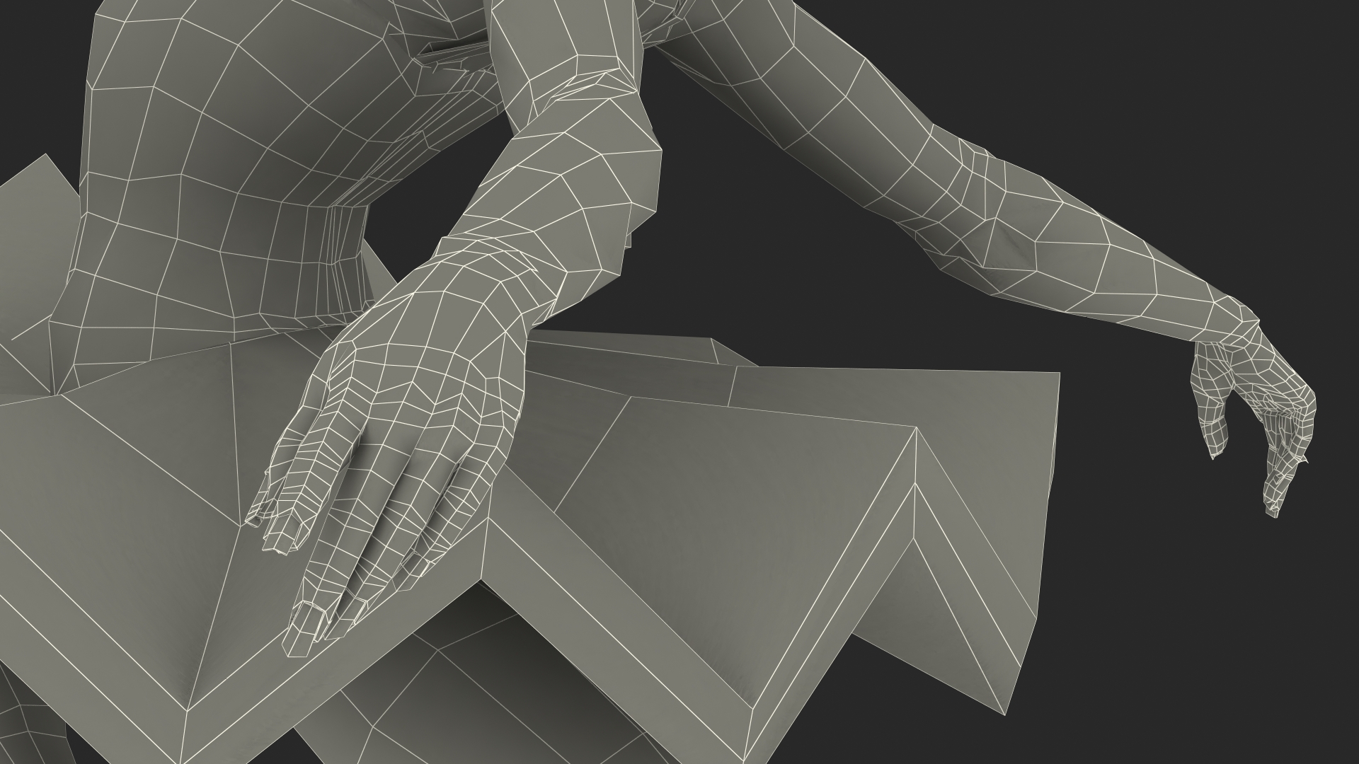 3D Dark Skinned Black Ballerina Jump Pose model