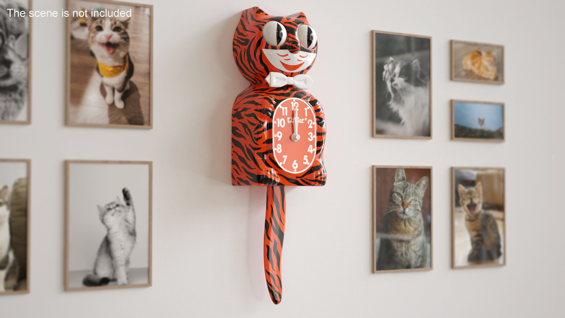 3D Bengal Tiger Kit Cat Clock Rigged model