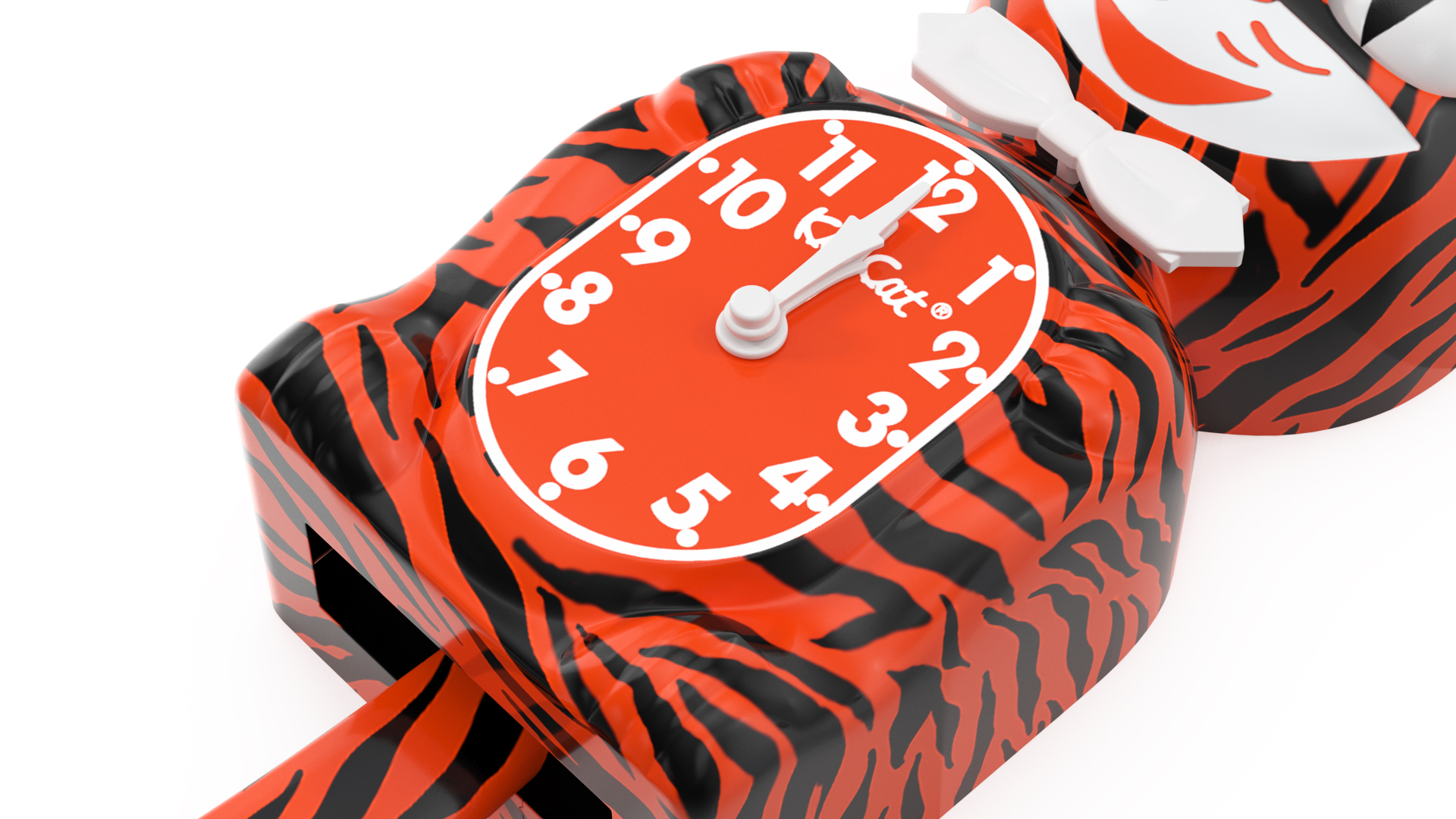 3D Bengal Tiger Kit Cat Clock Rigged model