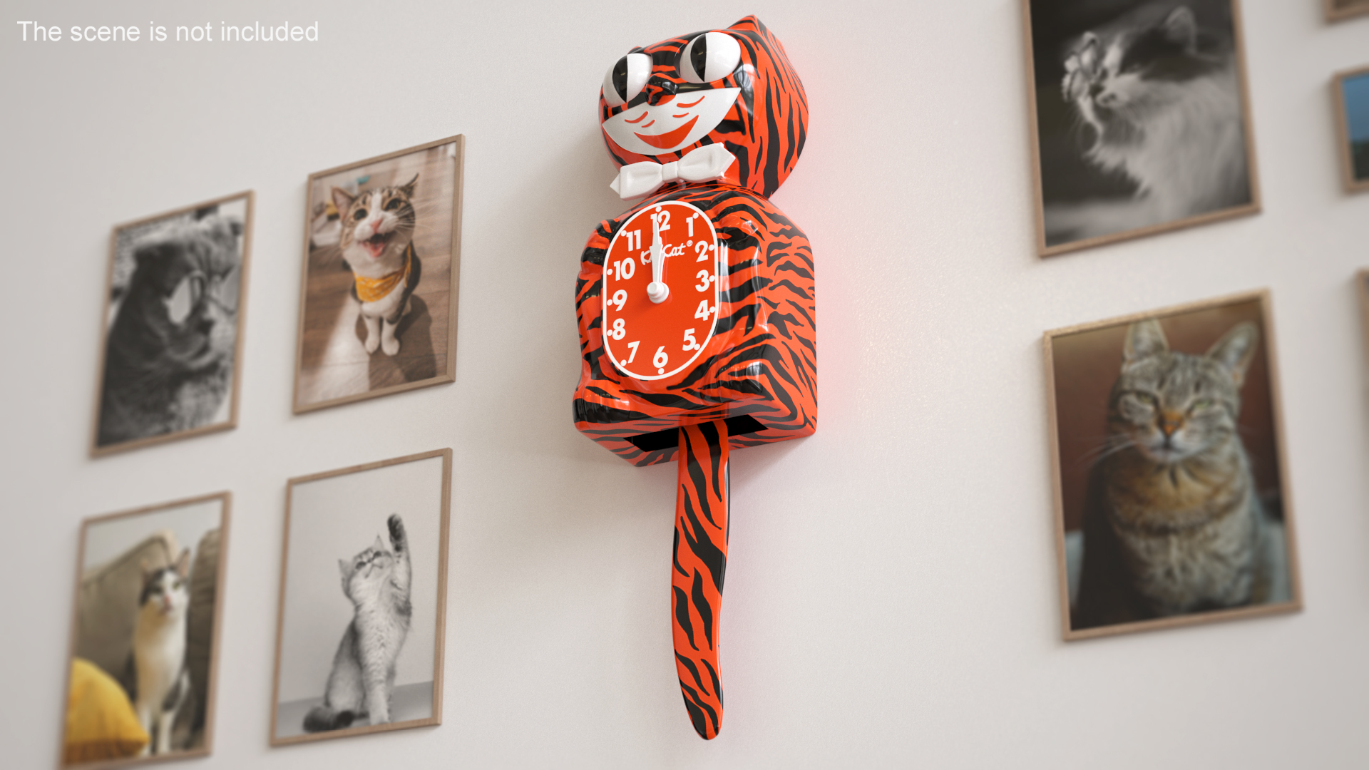 3D Bengal Tiger Kit Cat Clock Rigged model