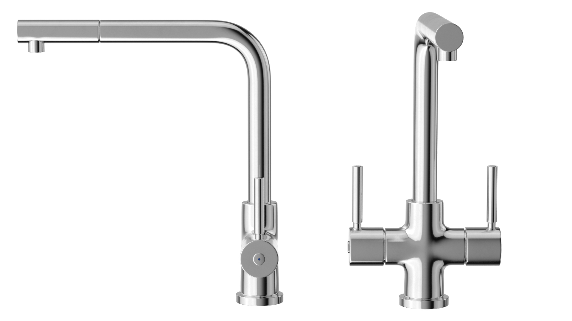 3D model Angular Dual Lever Sink Mixer Tap Chrome