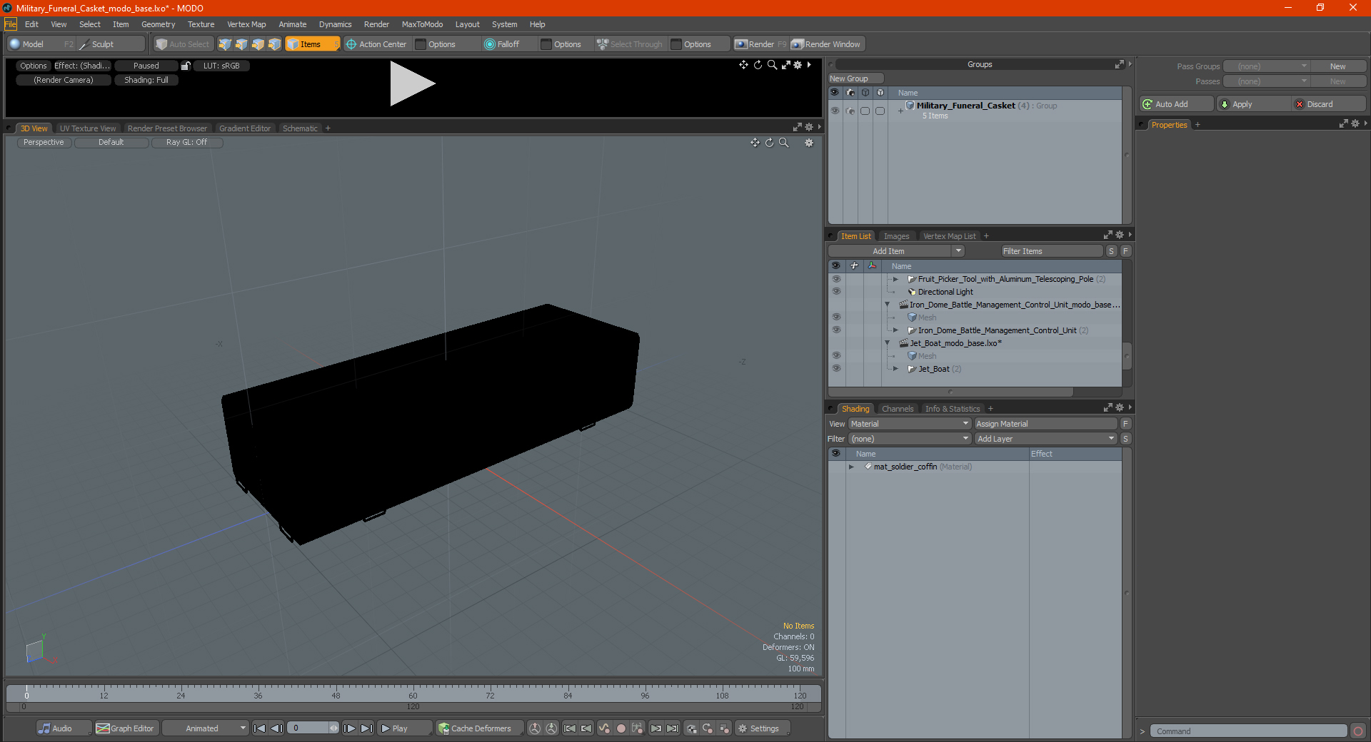 3D Military Funeral Casket model