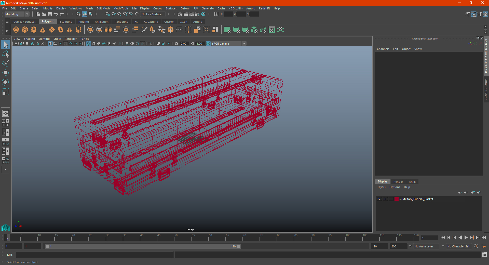 3D Military Funeral Casket model