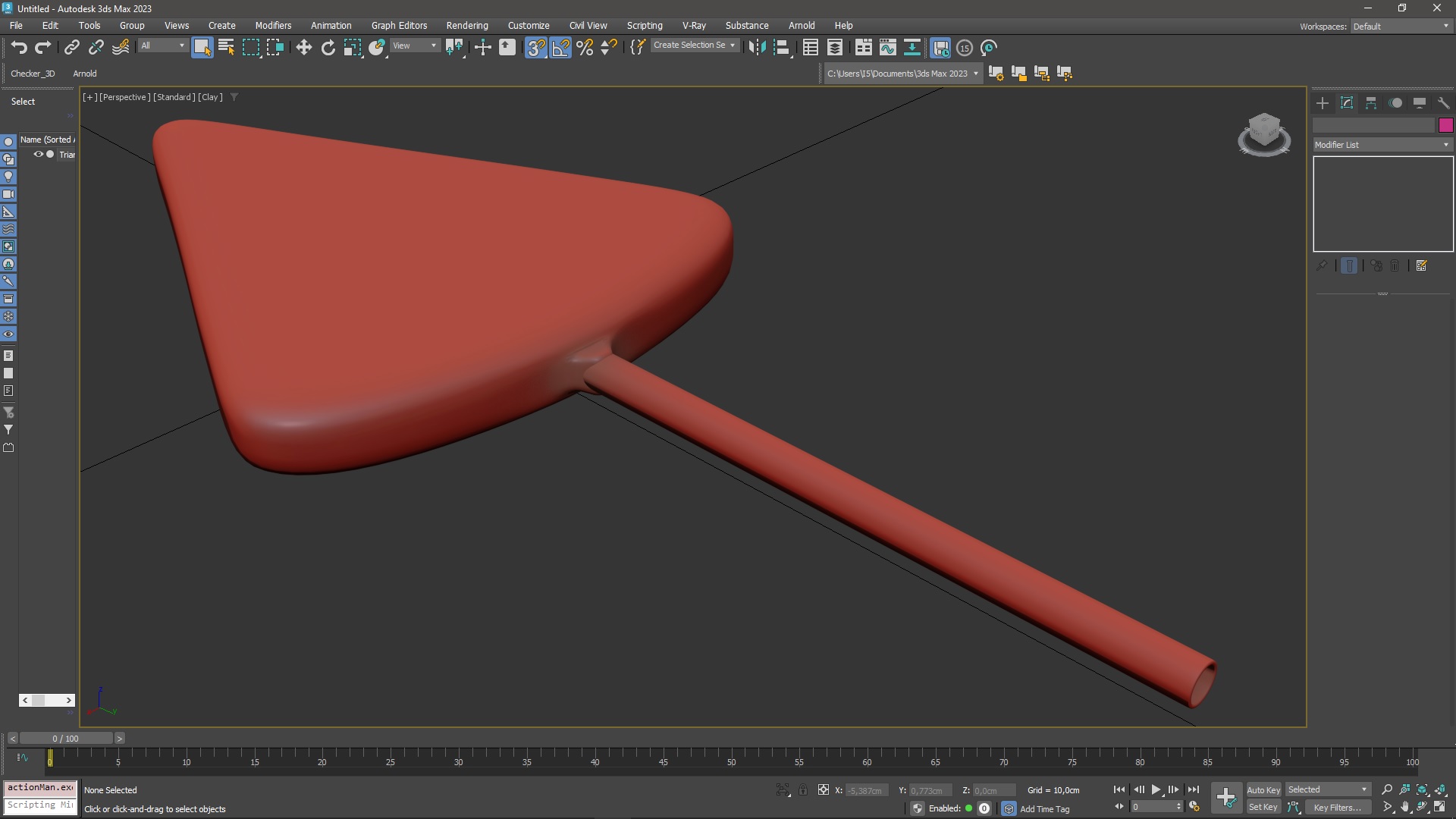 Triangle Form Yellow Lollipop for 3D Print 3D