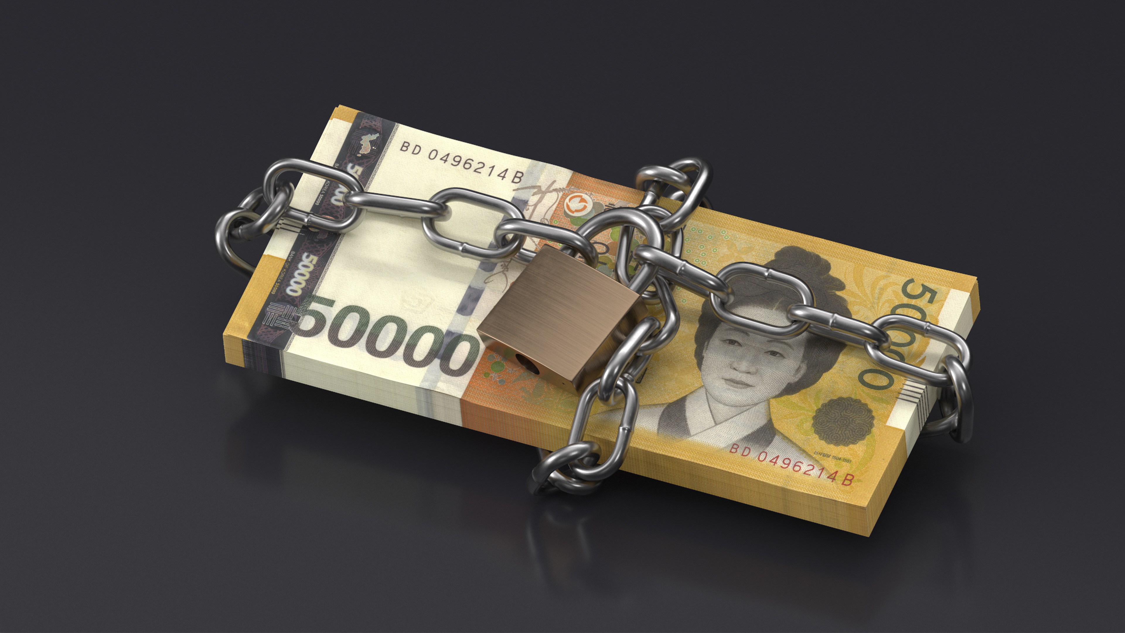 Wad of Won in Chain 3D model