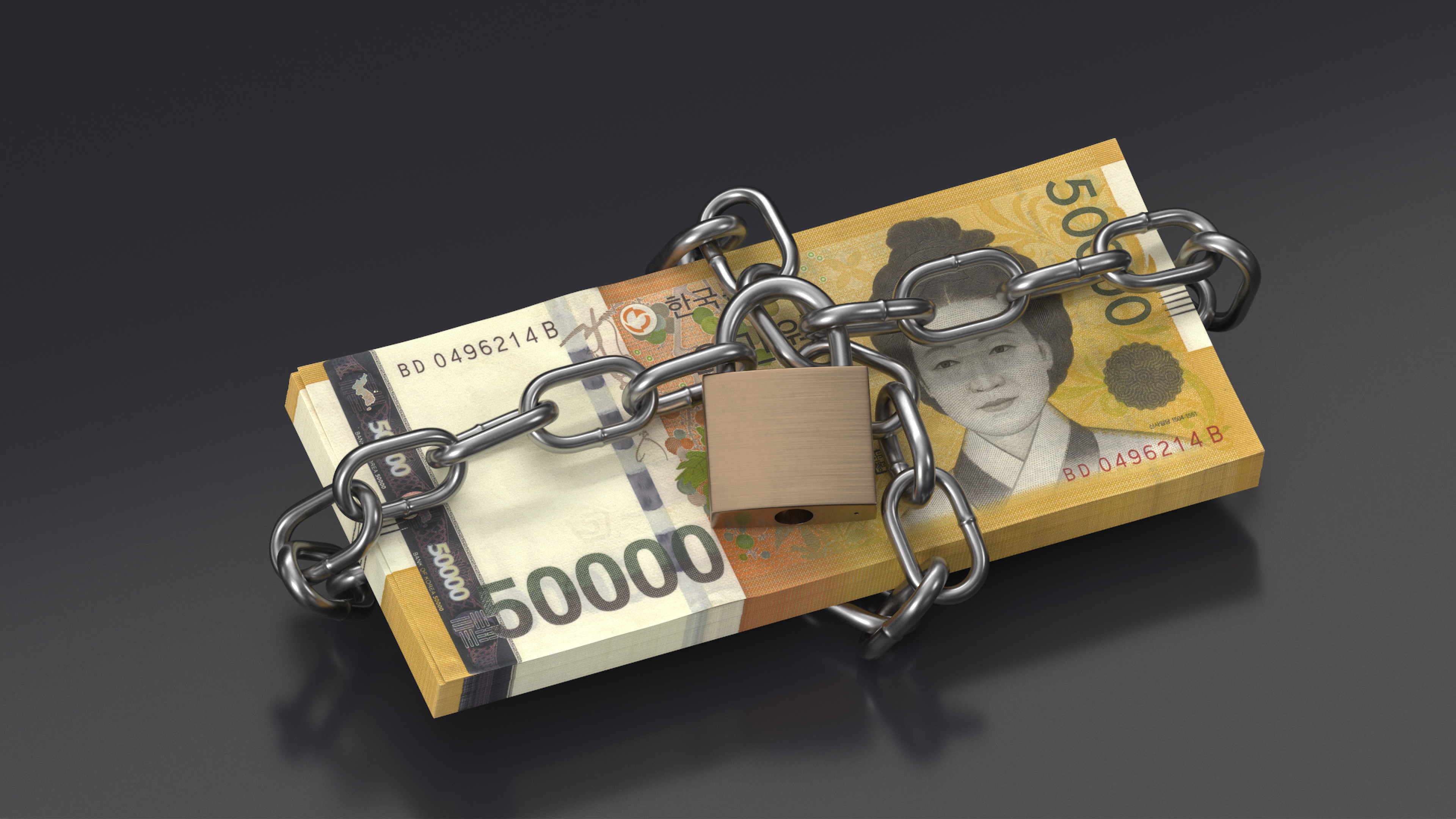 Wad of Won in Chain 3D model