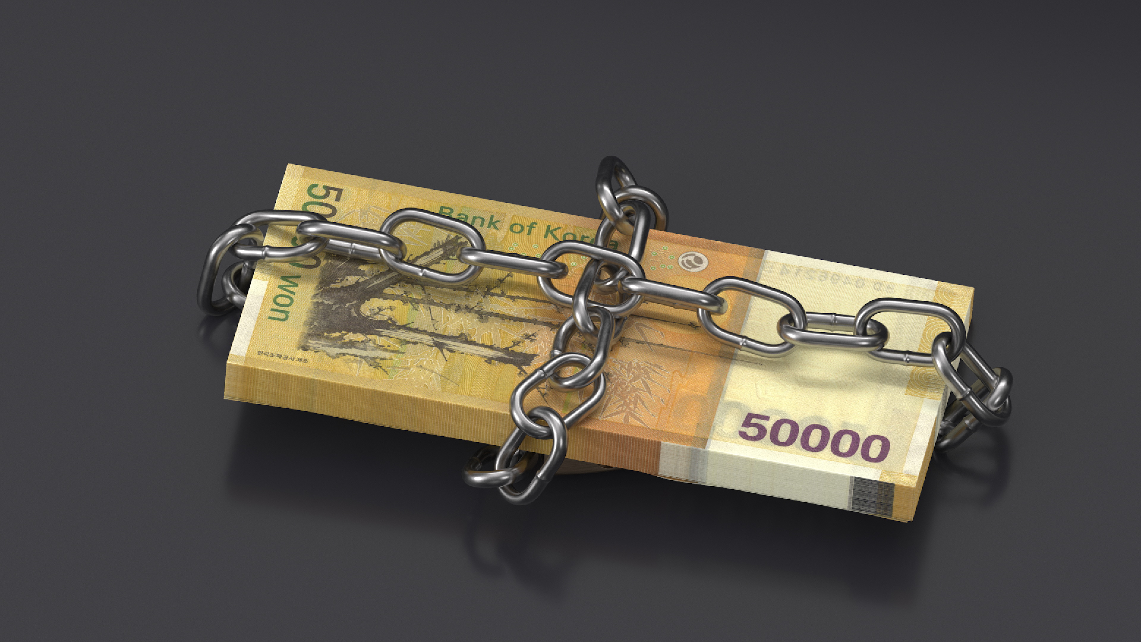 Wad of Won in Chain 3D model